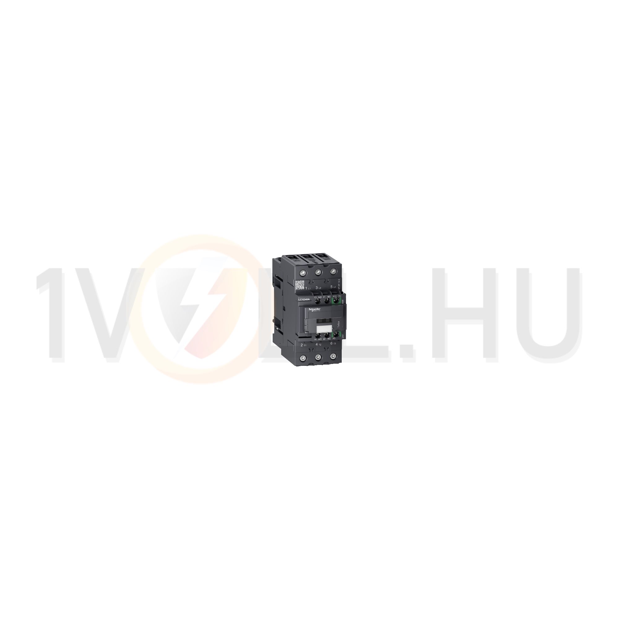 Kontaktor (mágnesk) EverLink 18.5kW/400VAC-3 3-Z 17-30VDC 1-z 1-ny csavaros TeSys LC1-D Schneider - LC1D40ABBE