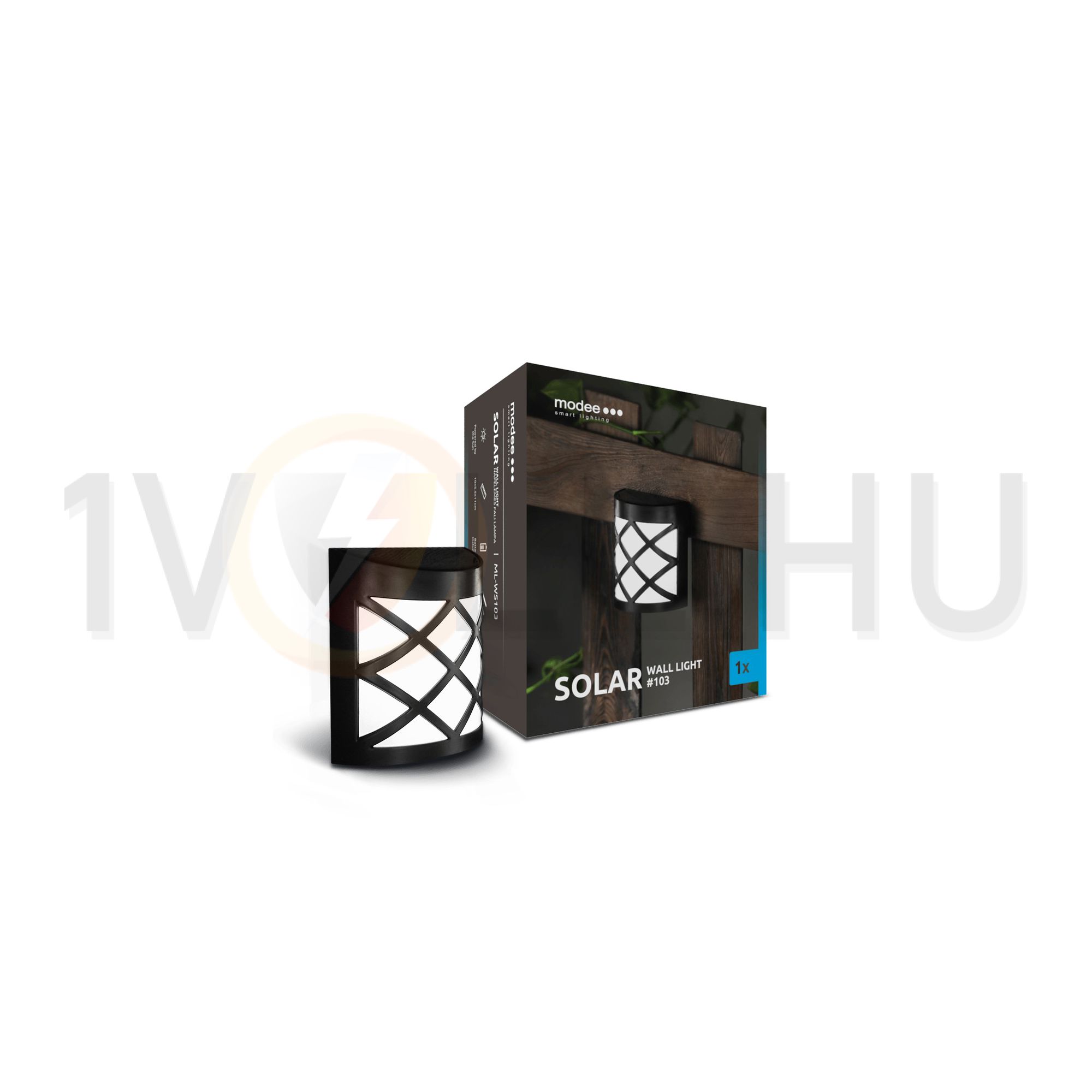 LED fali lámpatest szolár 0,4Ah/AA/Ni-Mh-akkus falonkívüli 1x 1.5lm 6000K IP44 60000h Modee - ML-WS103