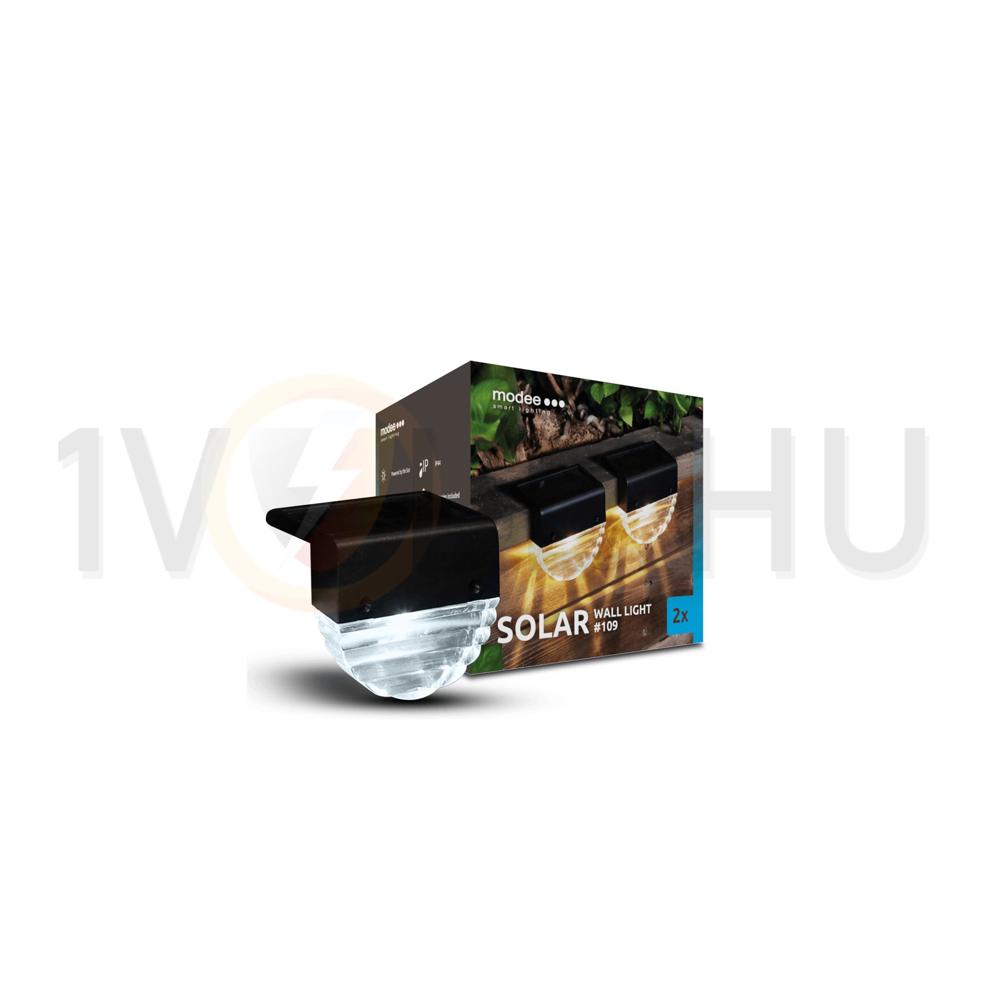 LED fali lámpatest szolár 0,4Ah/AA/Ni-Mh-akkus falonkívüli 1x 6lm 6000K IP44 60000h Modee - ML-WS109