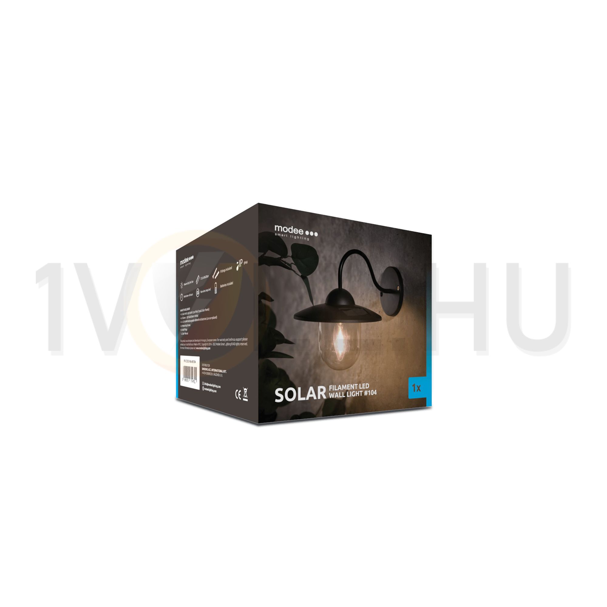 LED fali lámpatest szolár 0,6Ah/AA/Ni-Mh-akkus falonkívüli 1x 1.5lm 6000K IP44 60000h Modee - ML-WS104