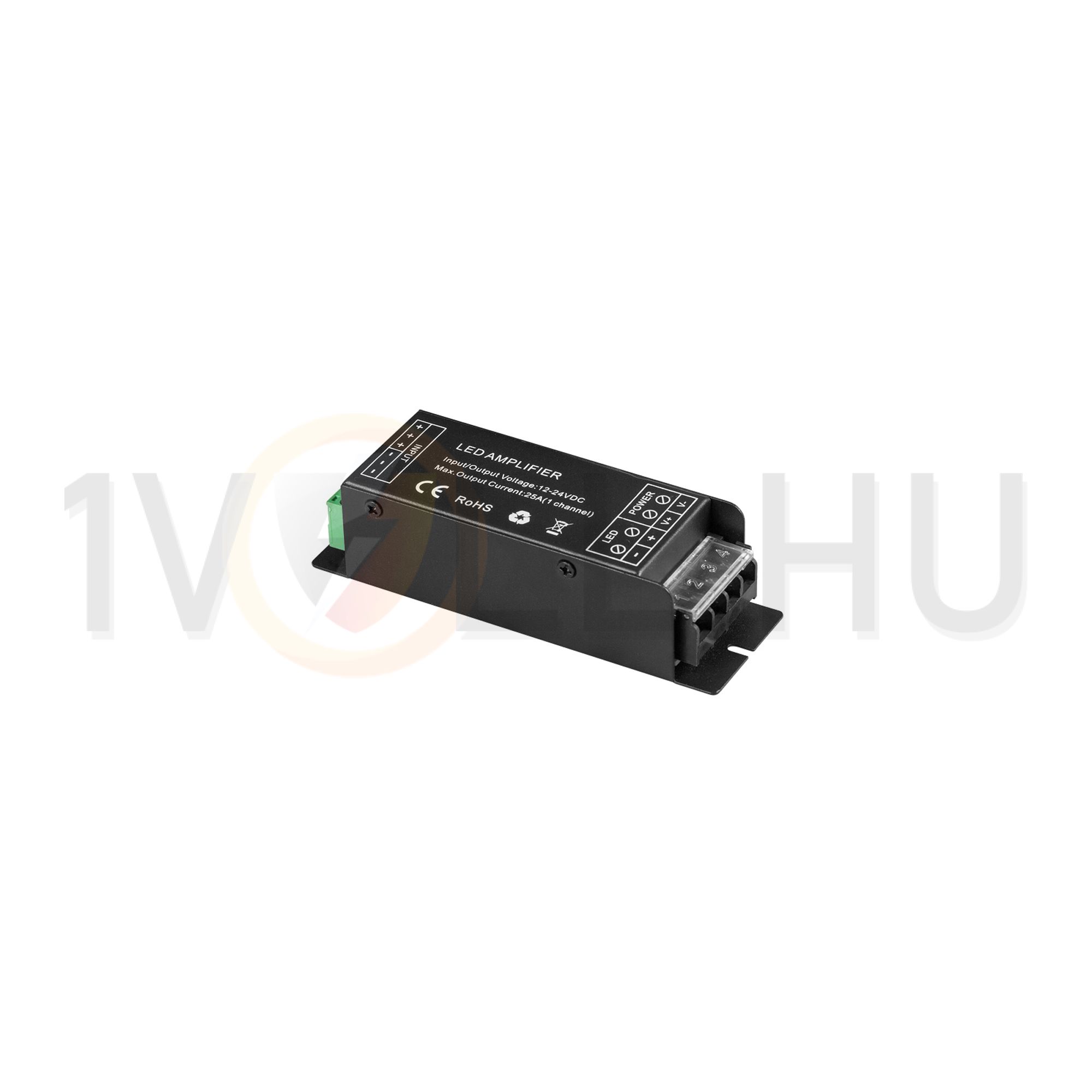 LED jelerősítő 25A LED szalaghoz 300W 12-24V fém tokozás-ház IP20 BORIANA - SCAMP25A