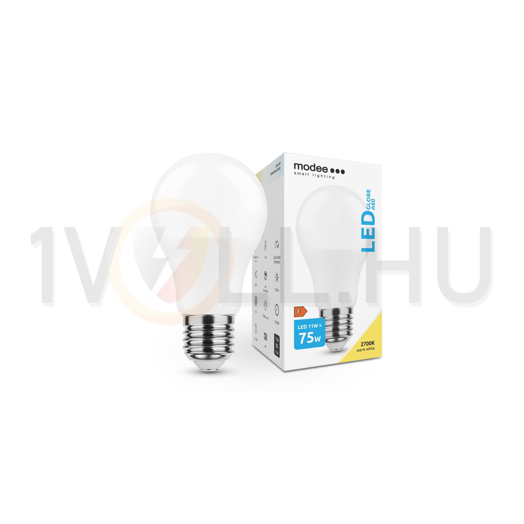 LED lámpa A60 körte A 11W- 75W E27 1055lm 827 220-240V AC 25000h 180° 2700K Modee - ML-G2700K11WE27