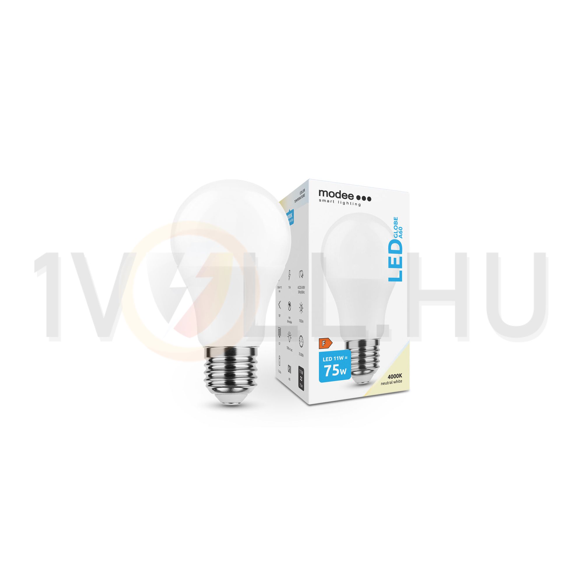 LED lámpa A60 körte A 11W- 75W E27 1055lm 840 220-240V AC 25000h 180° 4000K Modee - ML-G4000K11WE27