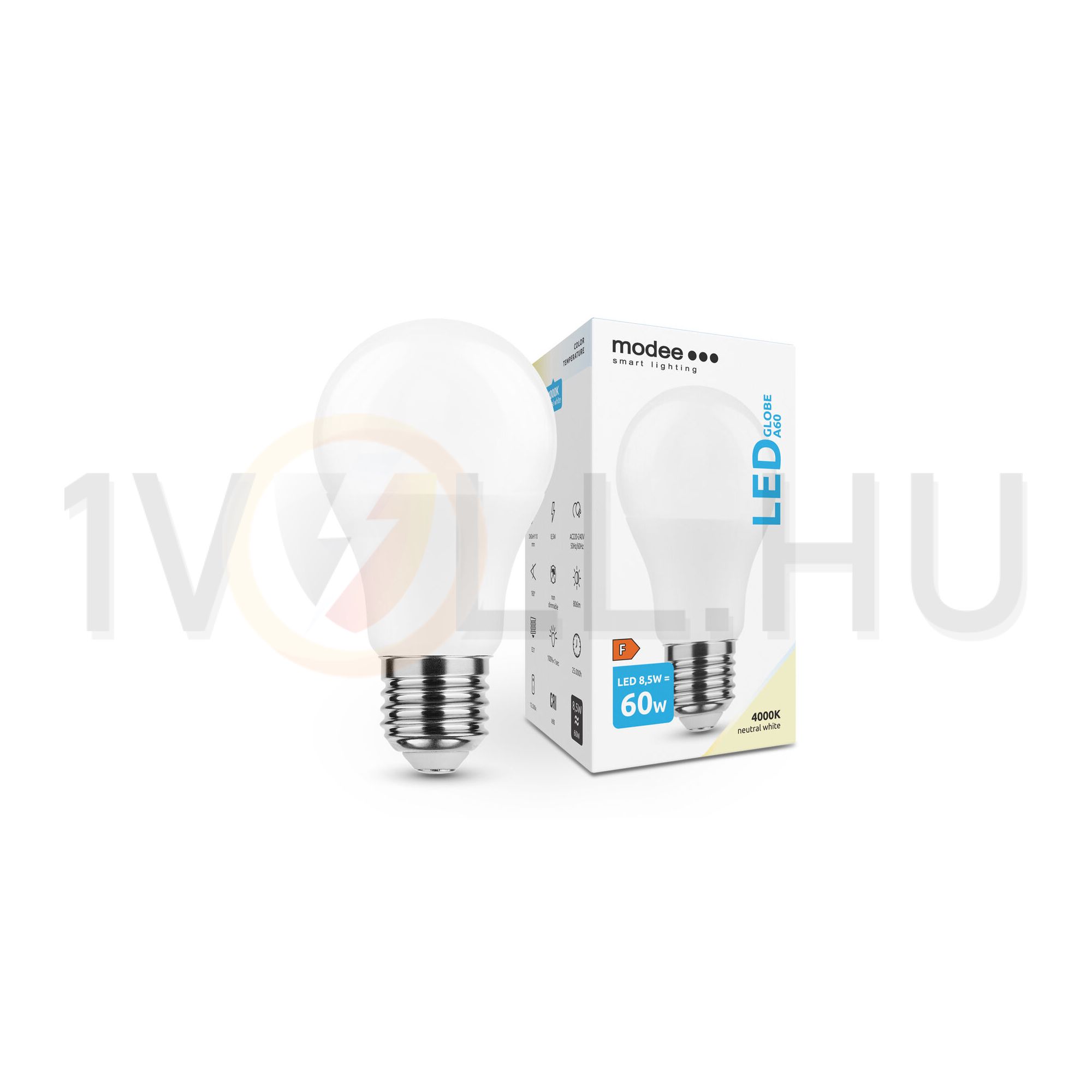 LED lámpa A60 körte A 8,5W- 60W E27 806lm 840 220-240V AC 25000h 270° 4000K Modee - ML-G4000K8,5WE27