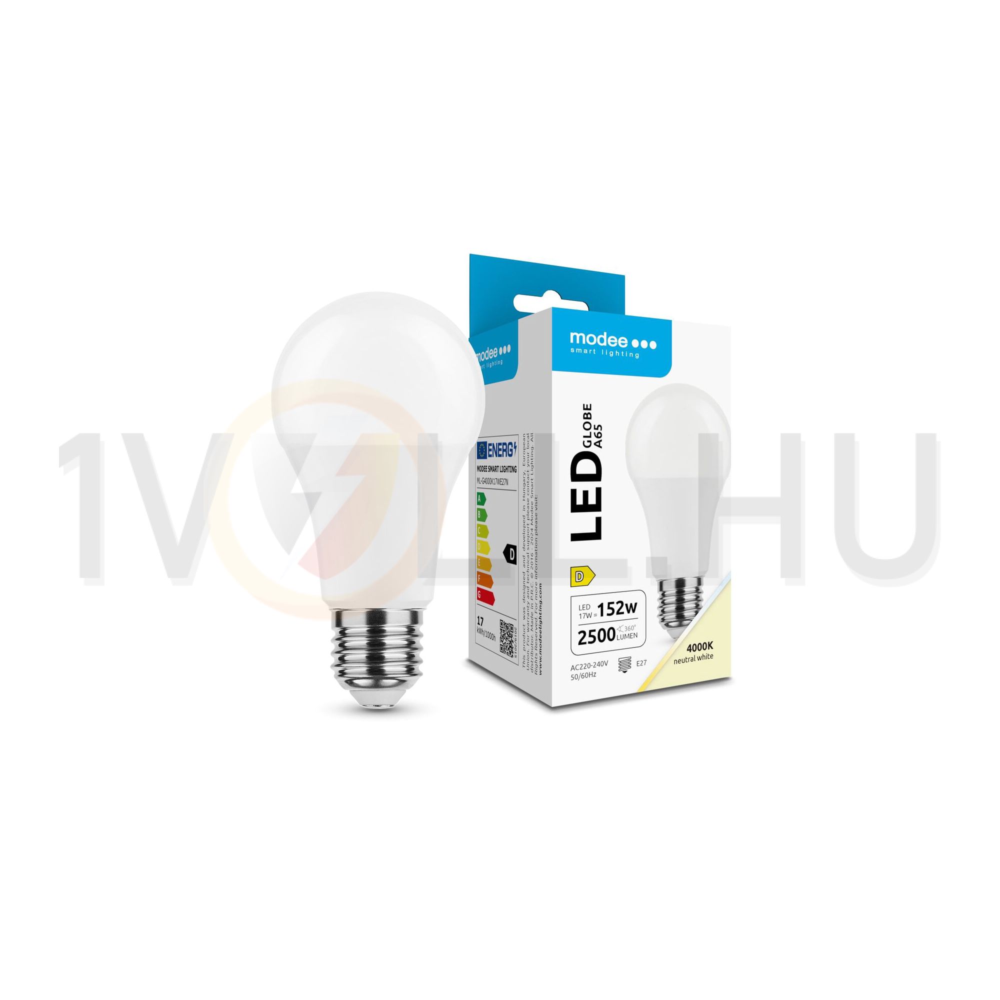LED lámpa A65 körte A 17W- E27 2500lm 840 220-240V AC 25000h 200° 4000K Modee - ML-G4000K17WE27N
