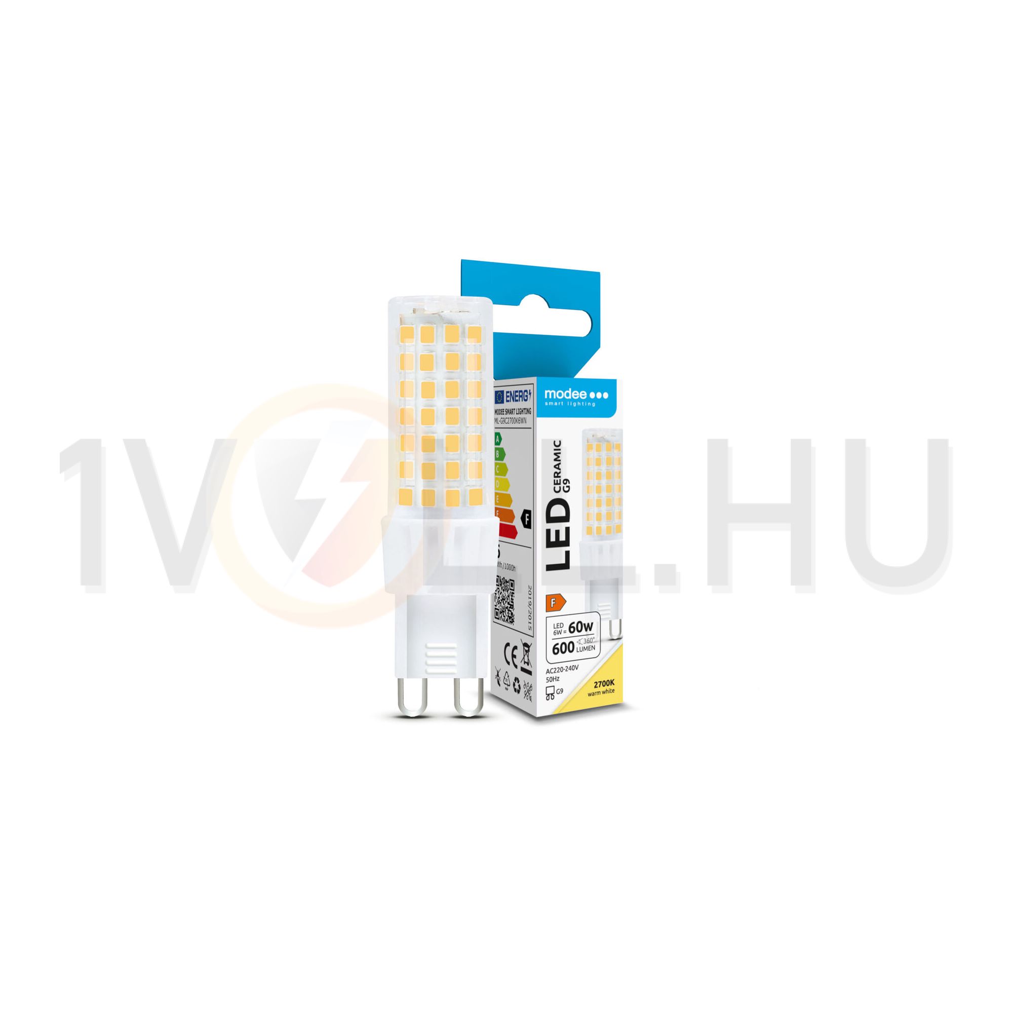 LED lámpa kerámia T21 6W- 60W G9 600lm 827 220-240V AC 25000h 360° 2700K Modee - ML-G9C2700K6WN