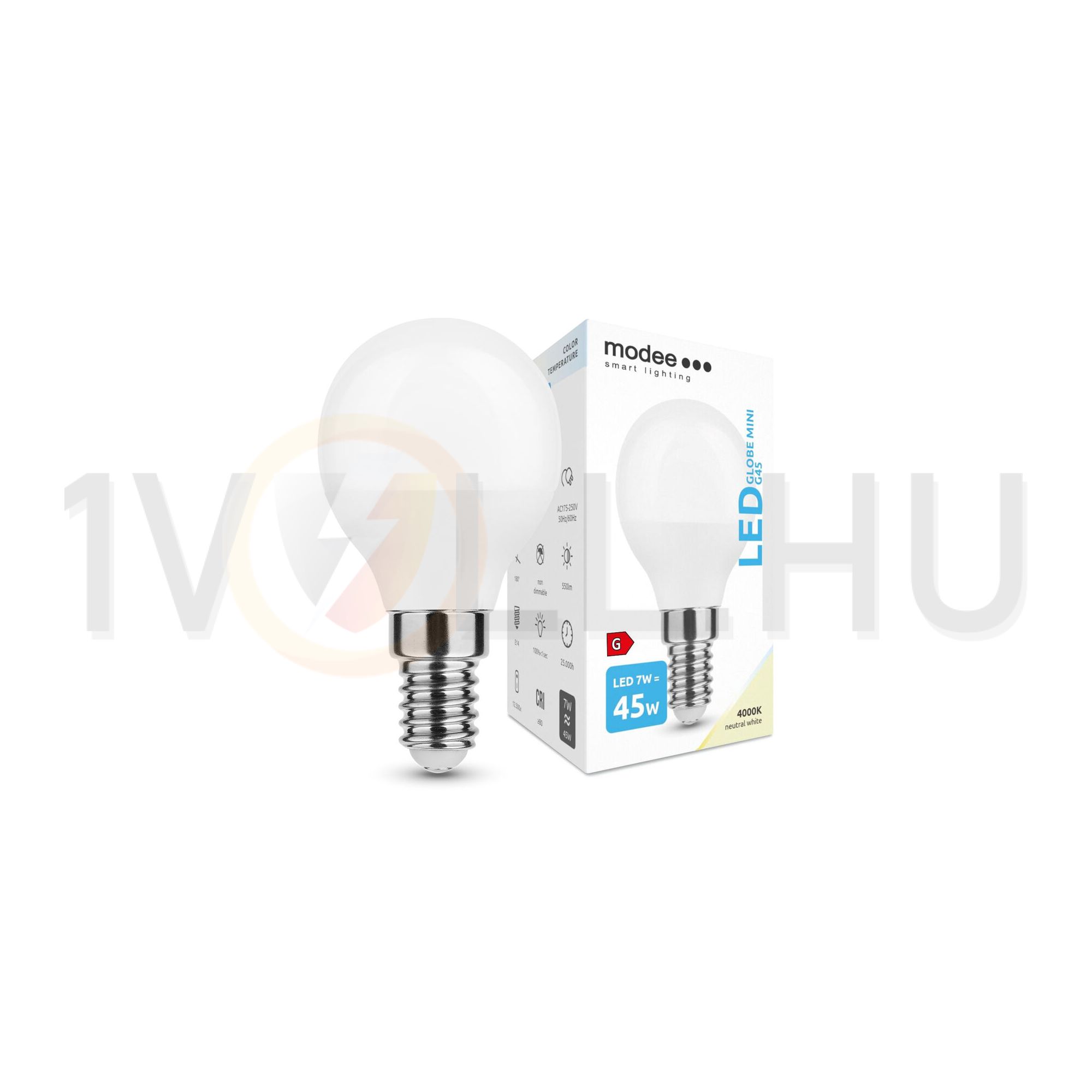 LED lámpa kisgömb P47 7W- 45W E14 550lm 840 220-240V AC 25000h 180° 4000K Modee - ML-G454000K7WE14