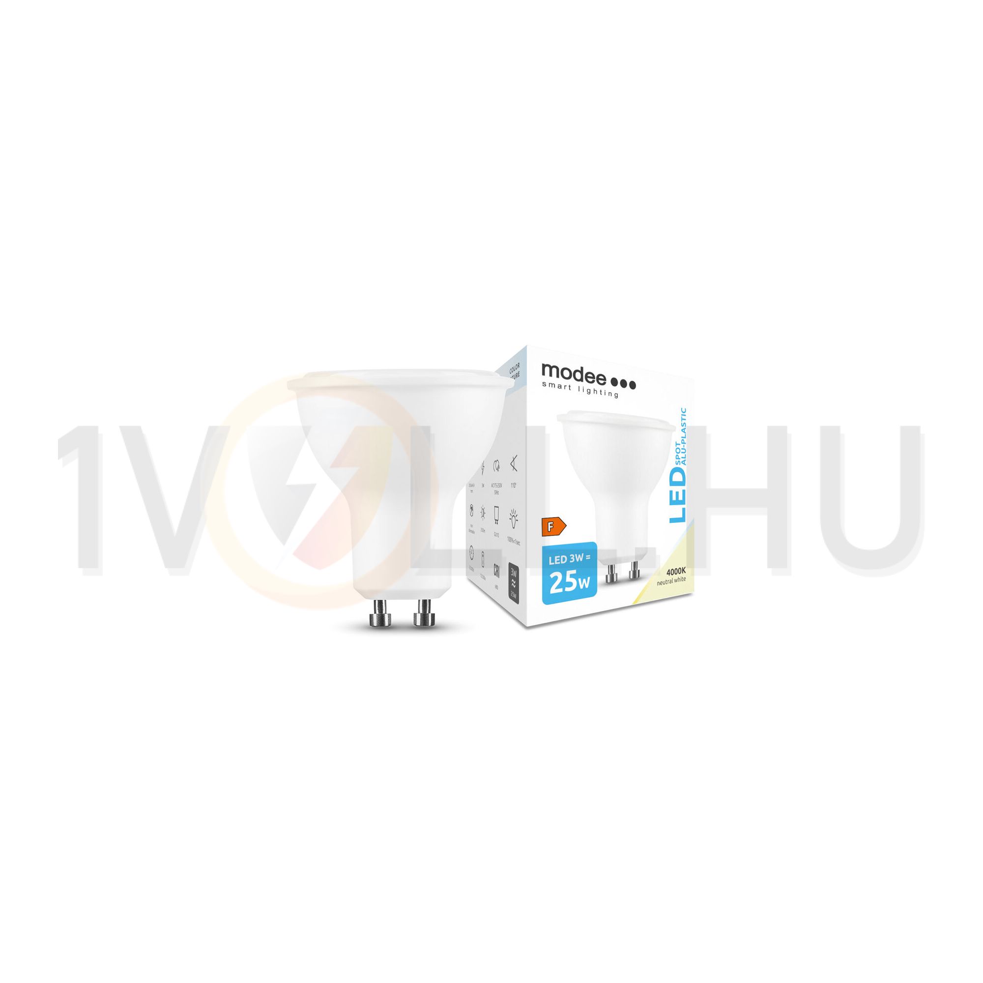 LED lámpa spot alu-műa tükrös PAR16 3W- 25W GU10 250lm 840 220-240V AC 25000h 110° 4000K Modee - ML-GU10P4000K3W