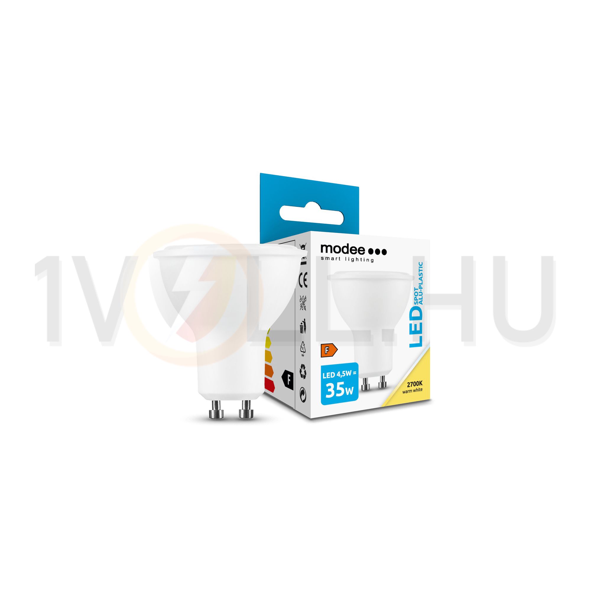 LED lámpa spot alu-műa tükrös PAR16 4,5W- 35W GU10 400lm 827 220-240V AC 25000h 110° 2700K Modee - ML-GU10P2700K4,5W