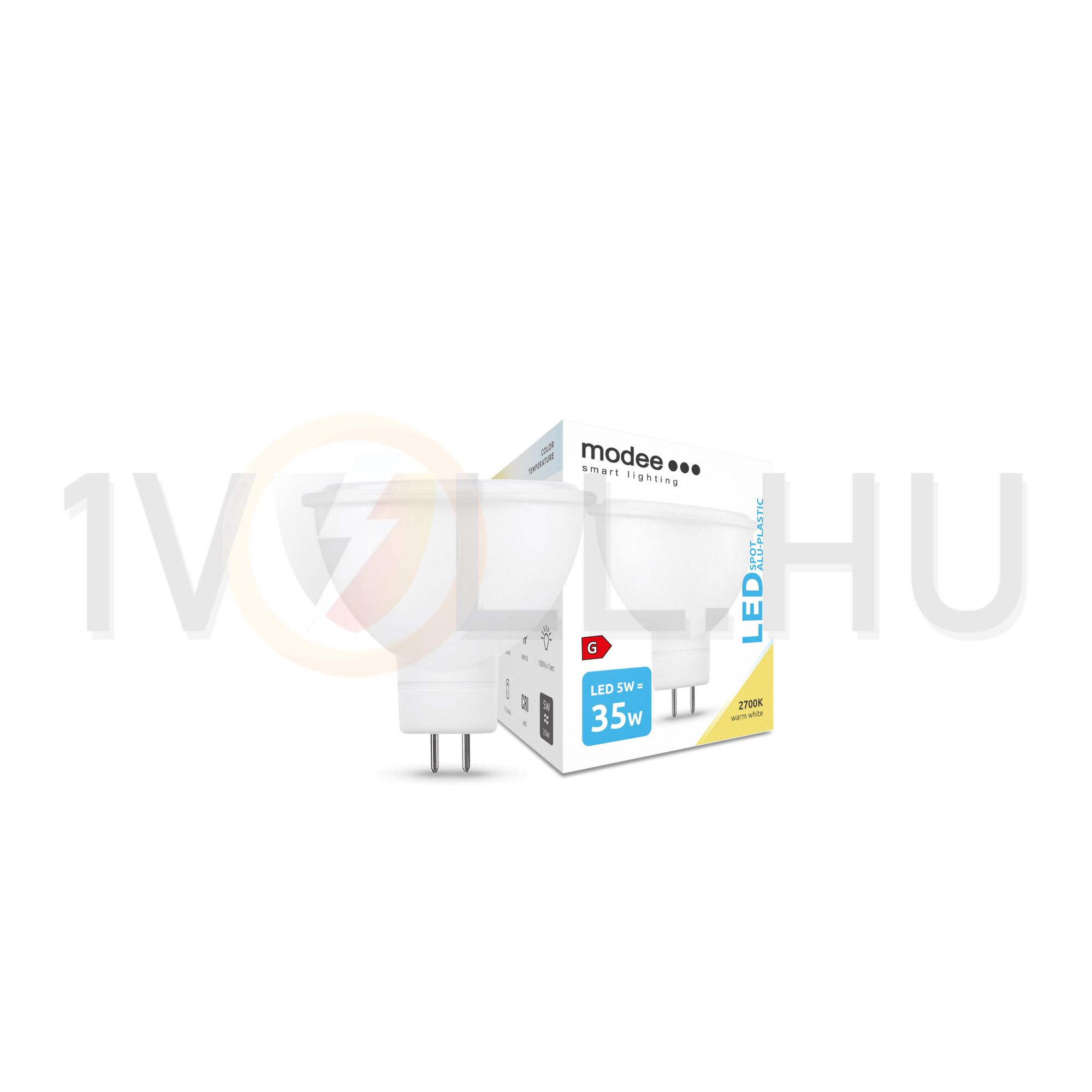 LED lámpa spot tükrös MR16 5W- 35W GU5.3 400lm 827  25000h 100° 2700K Modee - ML-MR162700K5W