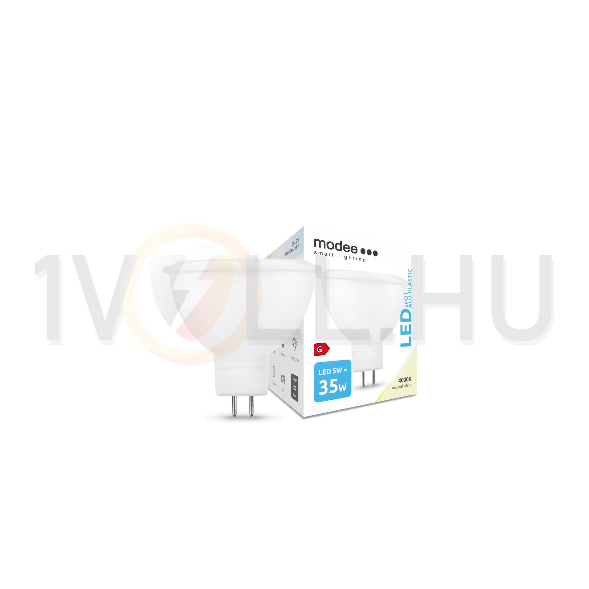 LED lámpa spot tükrös MR16 5W- 35W GU5.3 450lm 840 12V AC/DC 25000h 100° 4000K Modee - ML-MR164000K5WN