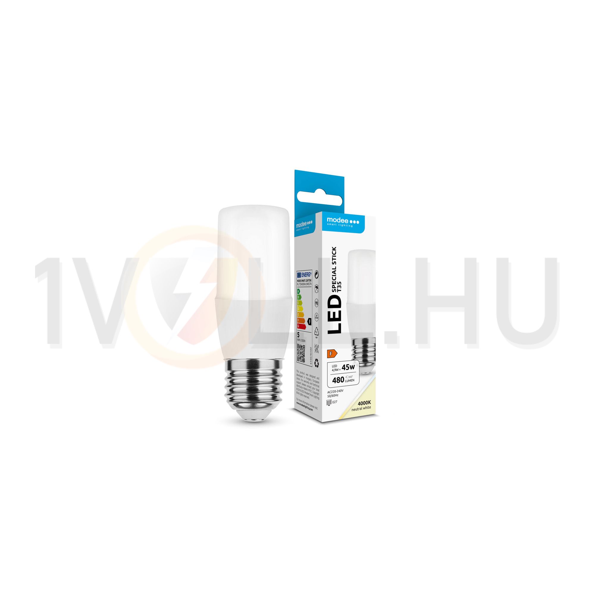 LED lámpa stick T35 4,9W- 45W E27 480lm 840 220-240V AC 35000h 270° 4000K Modee - ML-T354000K4,9WE27N