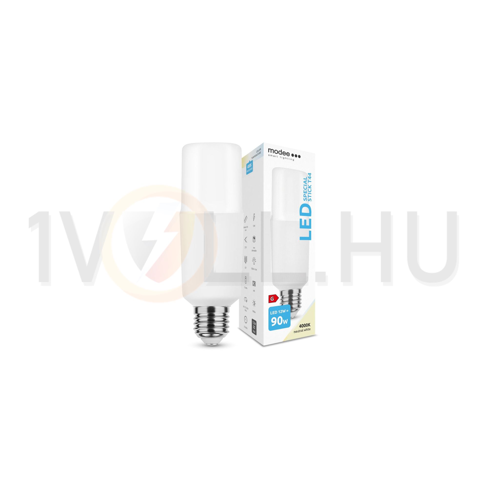 LED lámpa stick T44 12W- 90W E27 960lm 840 220-240V AC 35000h 270° 4000K Modee - ML-T444000K12WE27