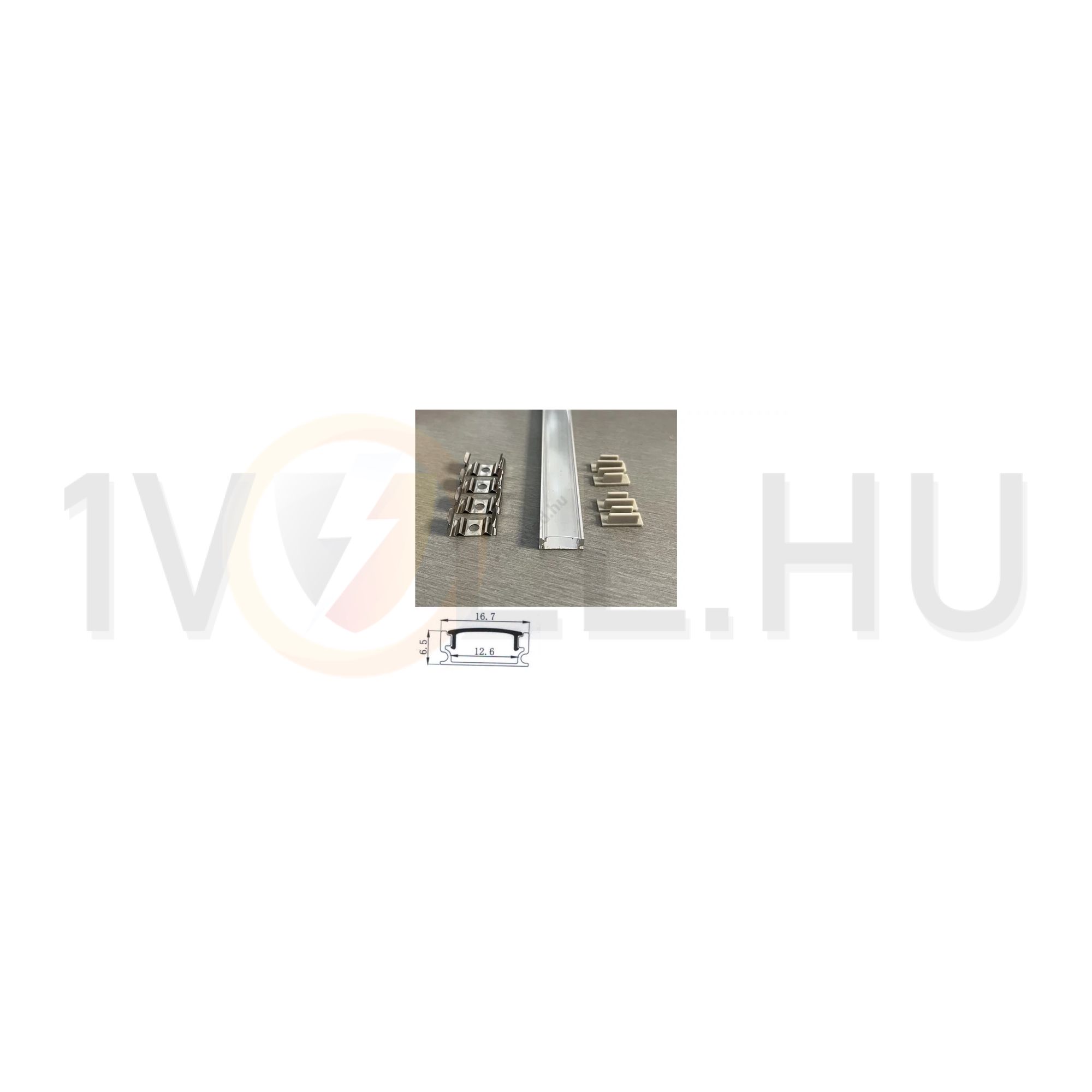 LED szalag profil készlet natur alu +műanyag átlátszó fedél 2000mm Clearled - CLS67612A