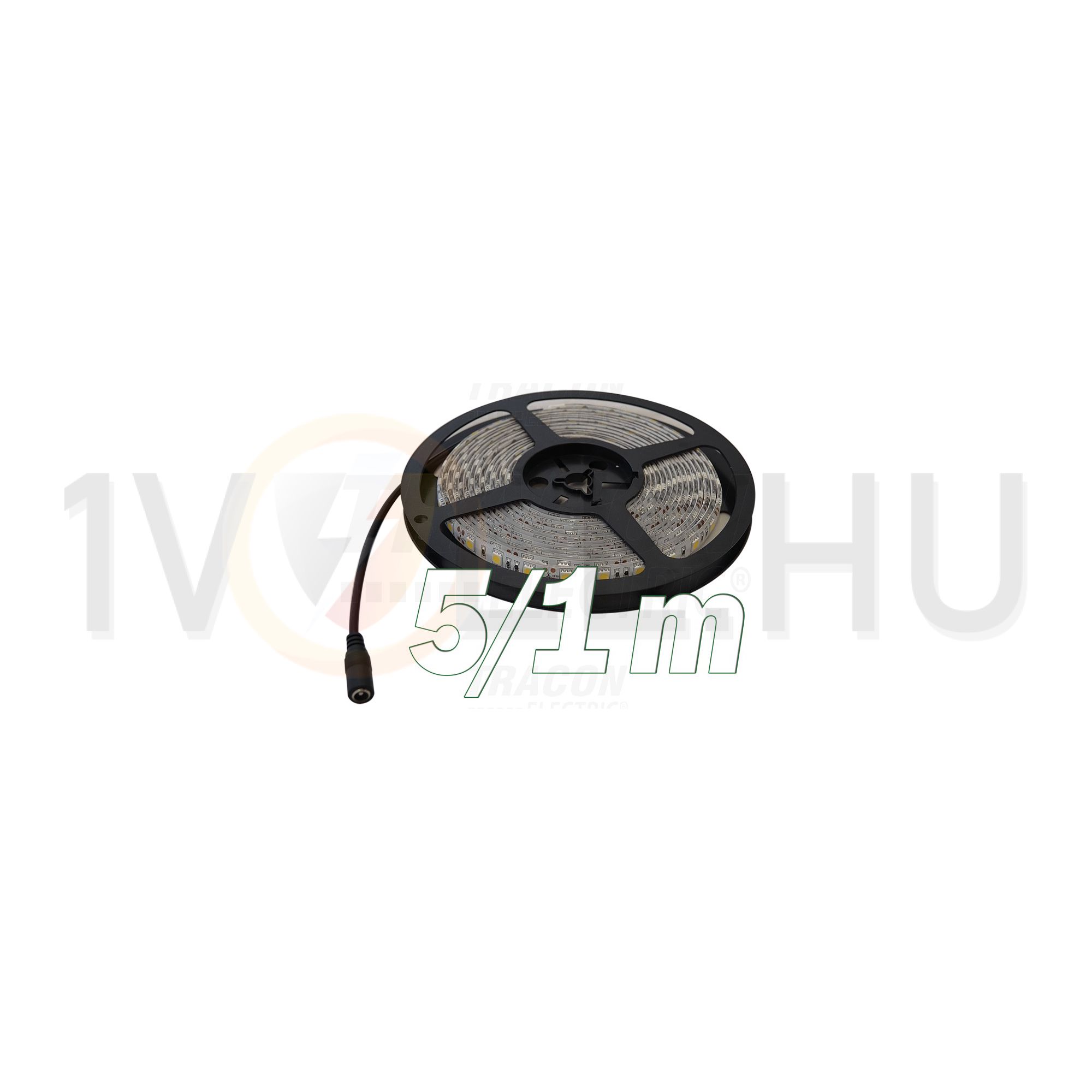LED szalag SMD3528 (5m) öntapadó 4.8W/m 60db/m fehér 12V DC 3000K IP20 TRACON - LED-SZ-48-WW