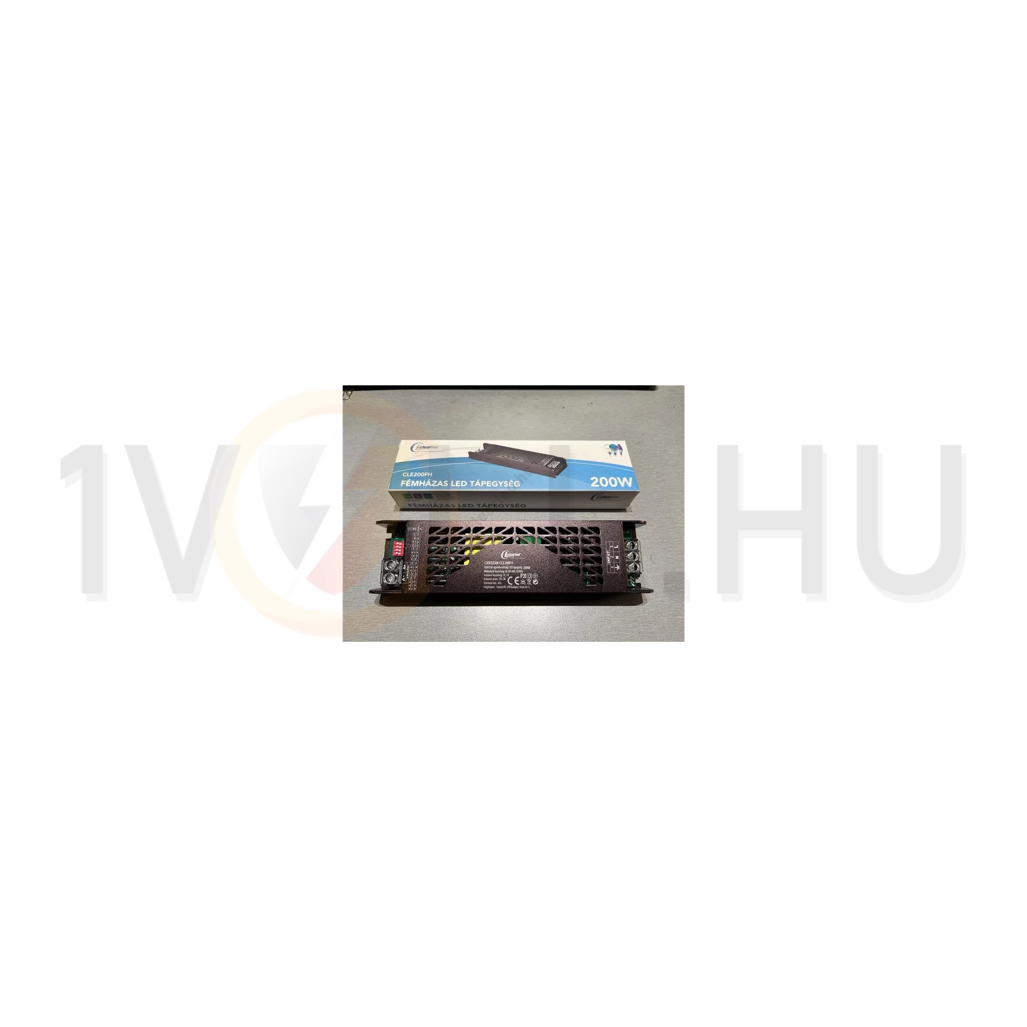 LED tápegység kapcs.üzem stabilizált DIP DIM szerelhető 200W 12V 16600mA fém tokozás-ház Clearled - CLE200FH