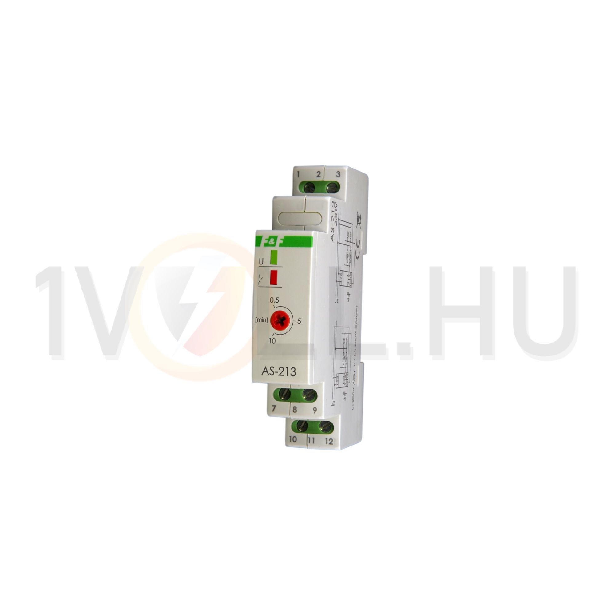Lépcsőházi automata sorolható elektronikus 1z 0,5-10min-időzítés 16A 230V AC 2M F&F Filipowski - AS-213