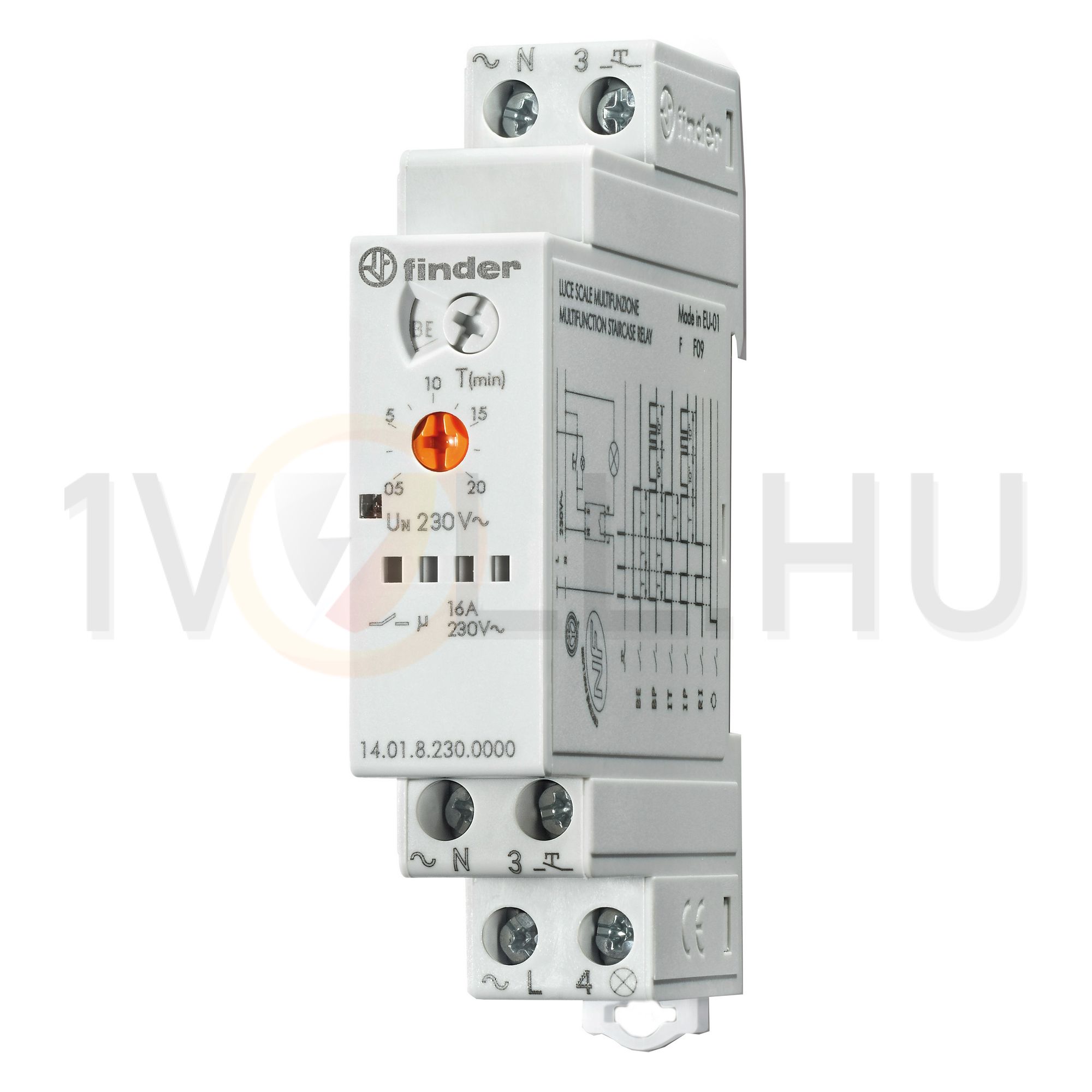 Lépcsőházi automata sorolható elektronikus multifunkciós 1z 16A 230V AC 14.01.8.230.0000 FINDER - 140182300000