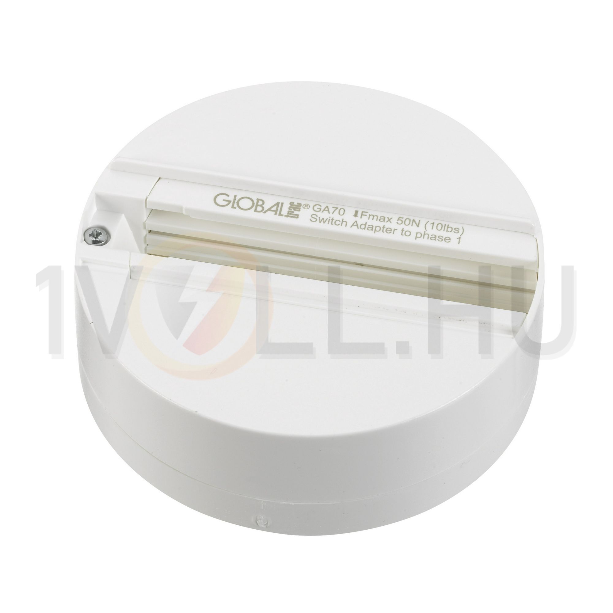 Mennyezeti talp fix pont 10A/250VAC világítási sínhez fehér GA 70-3 LIVAL - 801581