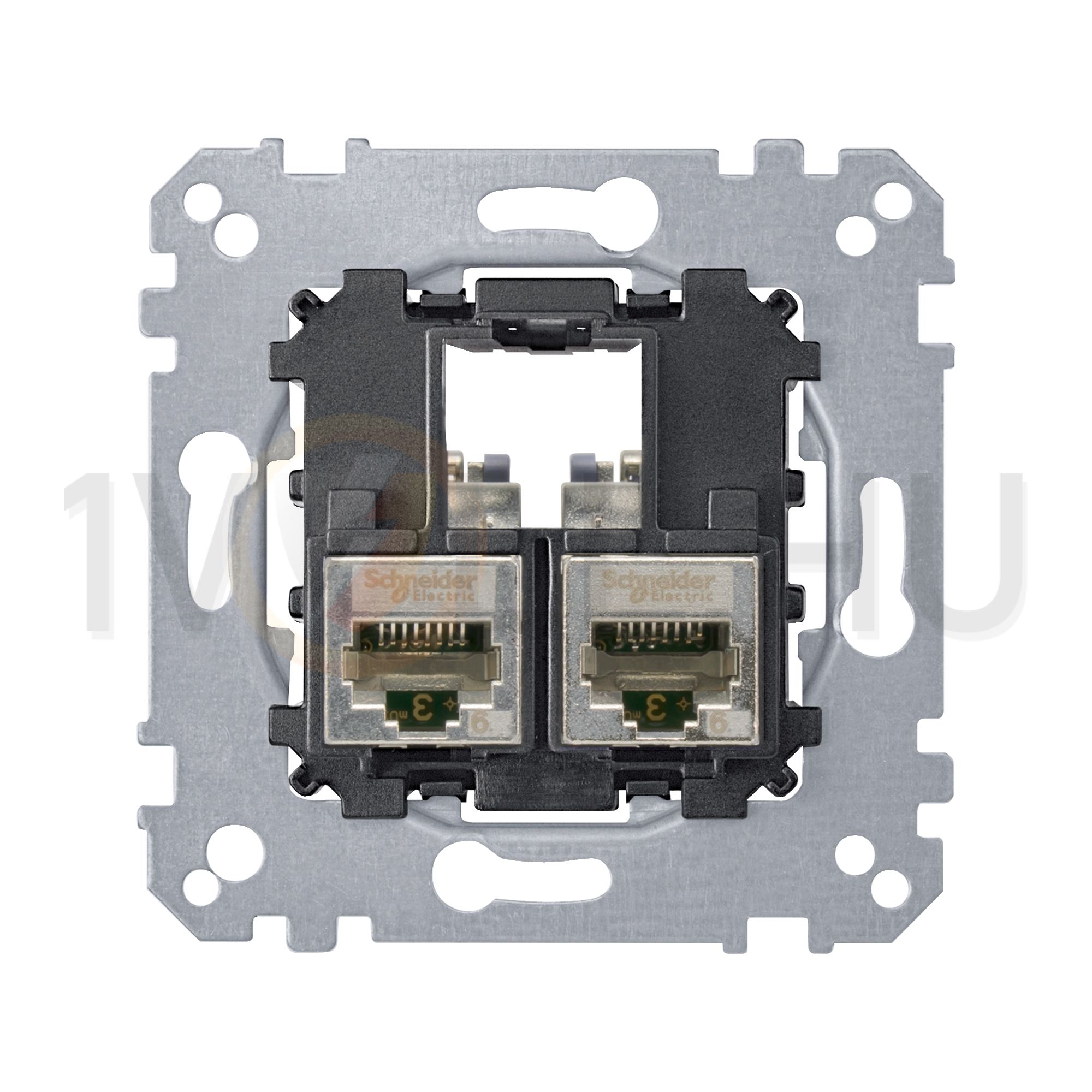 Merten adapterfedél 2xRJ45 RJ45 8(8) Cat6 falonkívüli süllyesztett csavaros Cat6 STP Schneider - MTN4576-0022