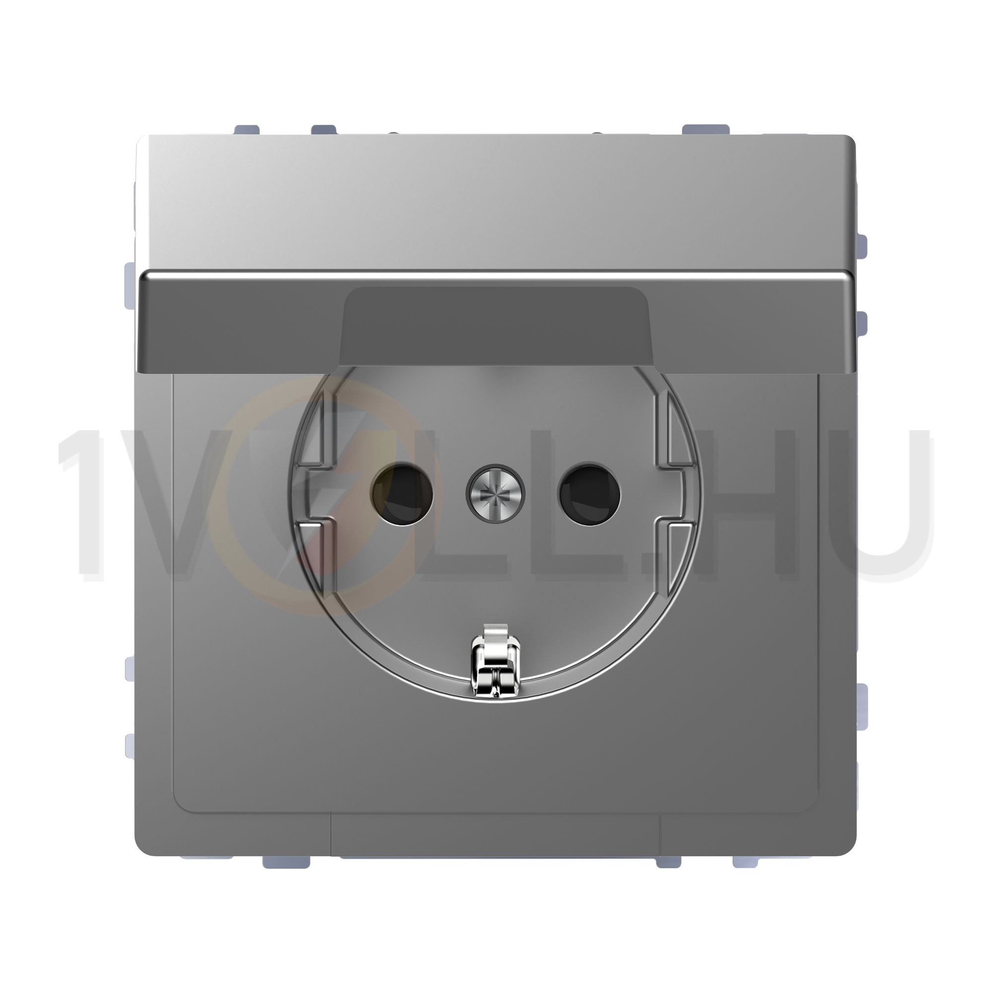 Merten D-Life 162 dugalj földelt csapófedéllel gyerekzárral nemesacél IP20 süllyesztett Schneider - MTN2310-6036