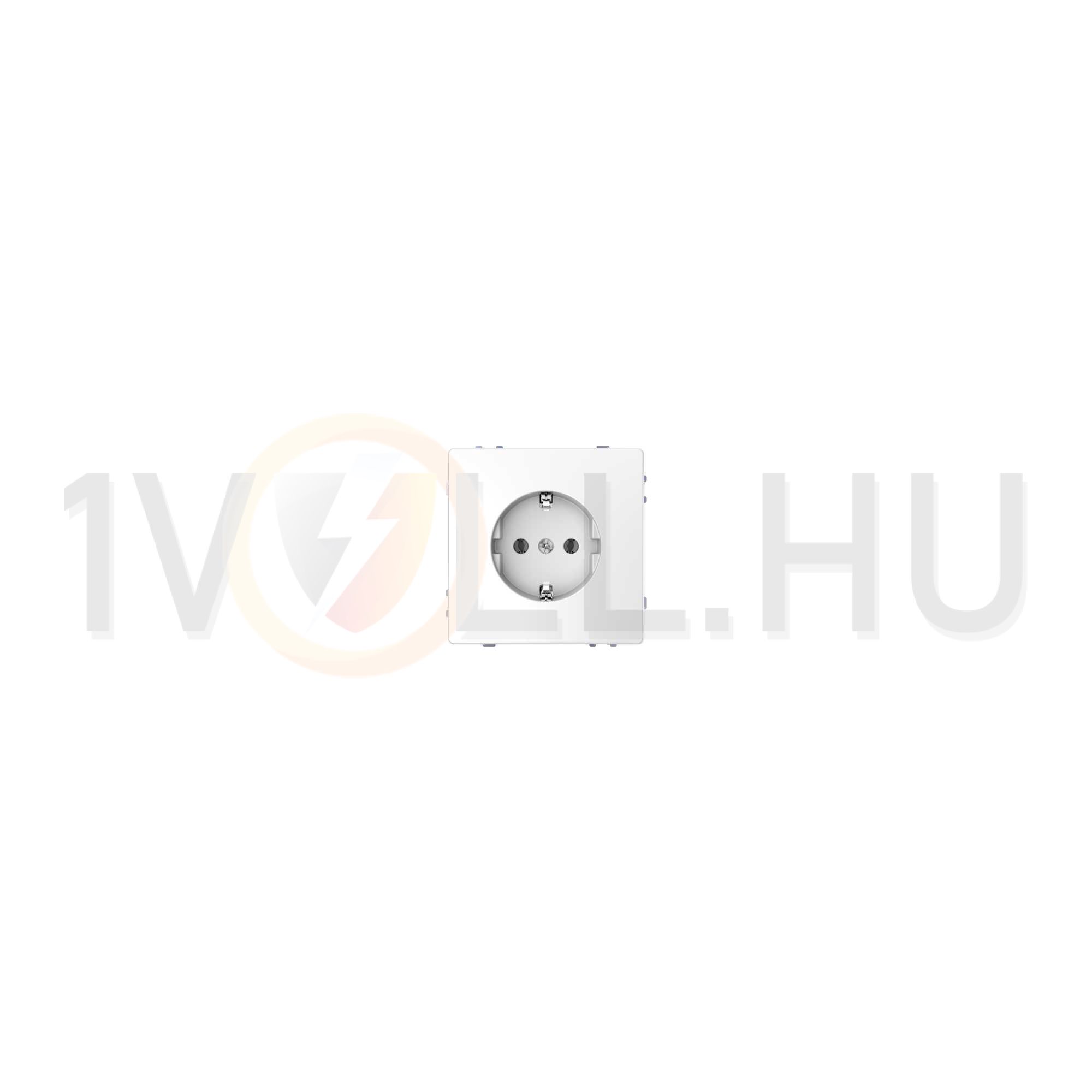 MERTEN 2P+F csatlakozóaljzat, rugós, 16A, System-D, lótuszfehér - MTN2301-6035