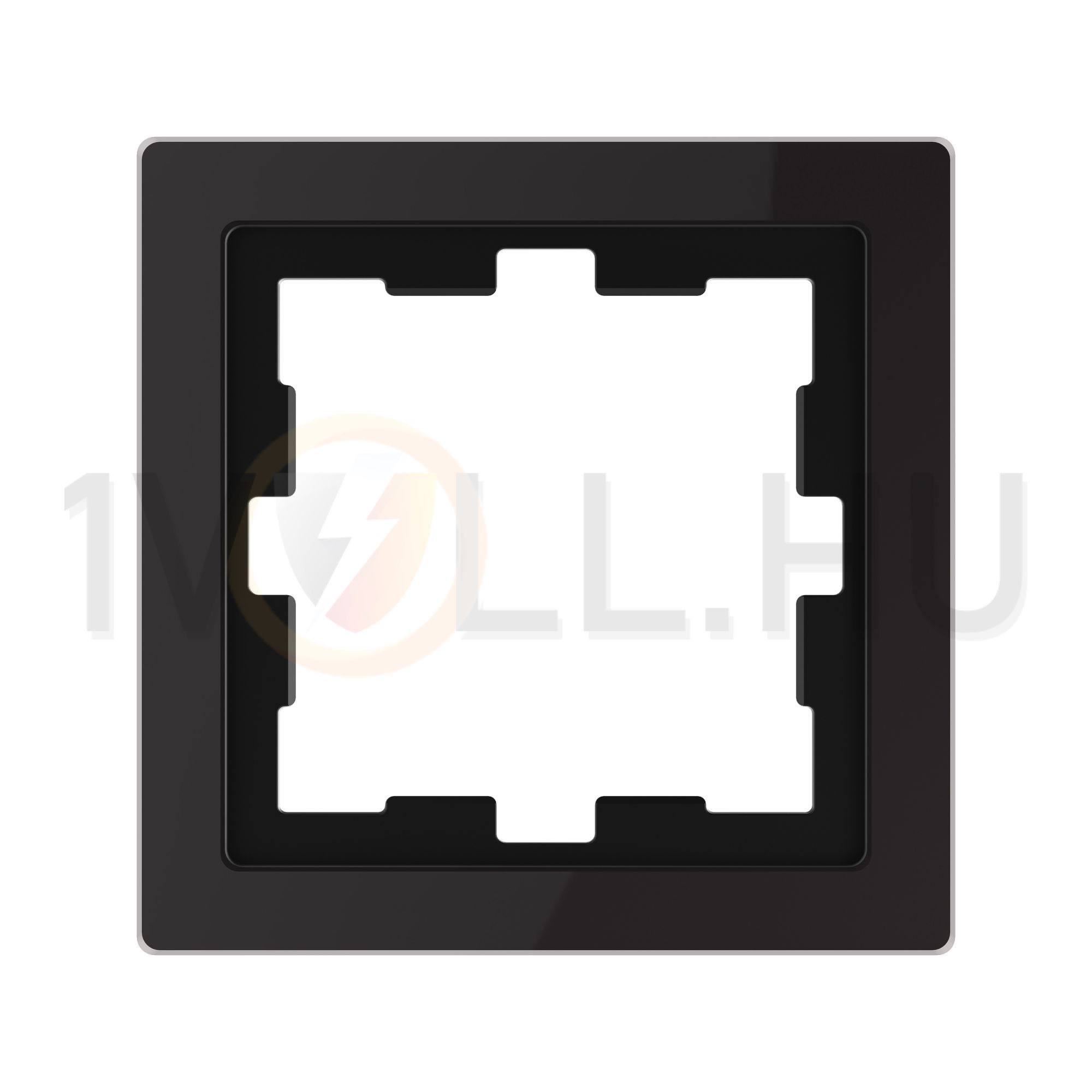 Merten D-Life keret ónixfekete 1-es vízszintes és függőleges üveg kezeletlen fényes Schneider - MTN4010-6503