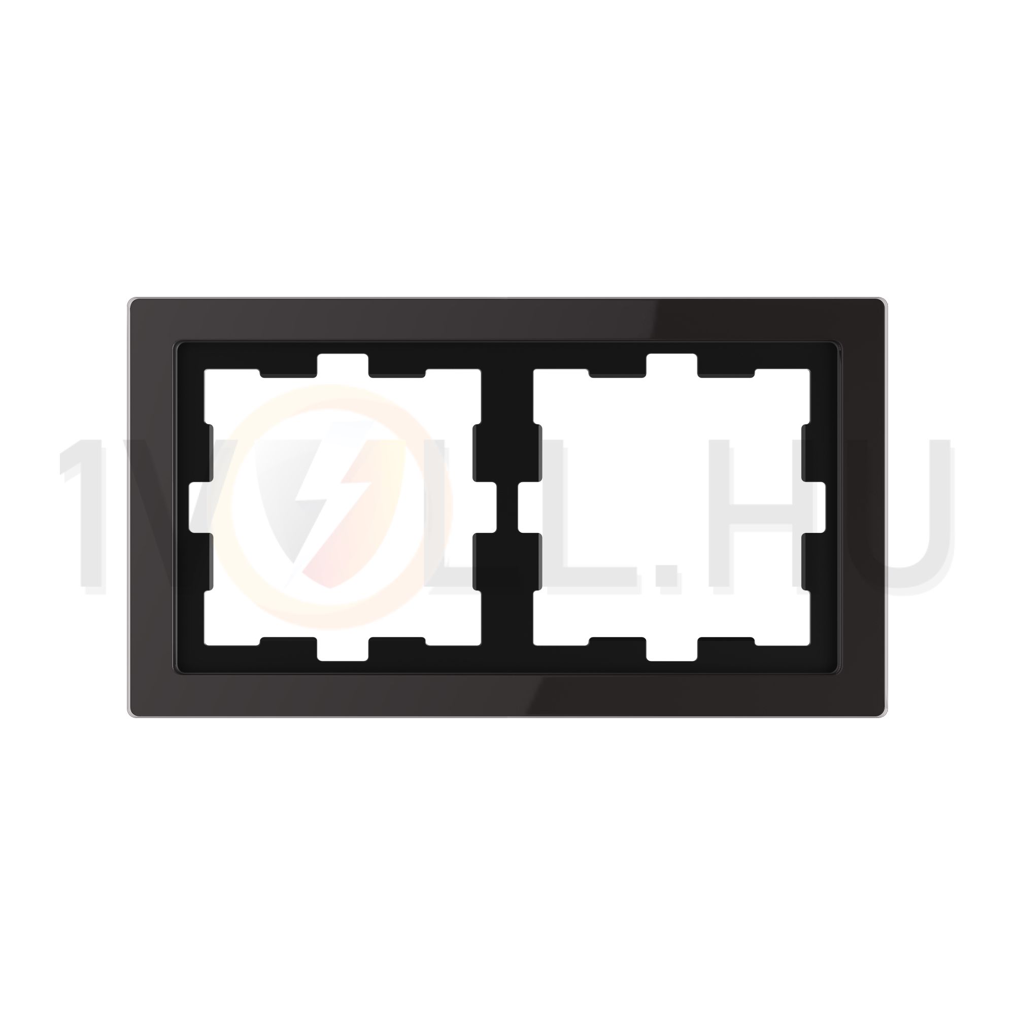 Merten D-Life keret ónixfekete 2-es vízszintes és függőleges üveg kezeletlen fényes Schneider - MTN4020-6503