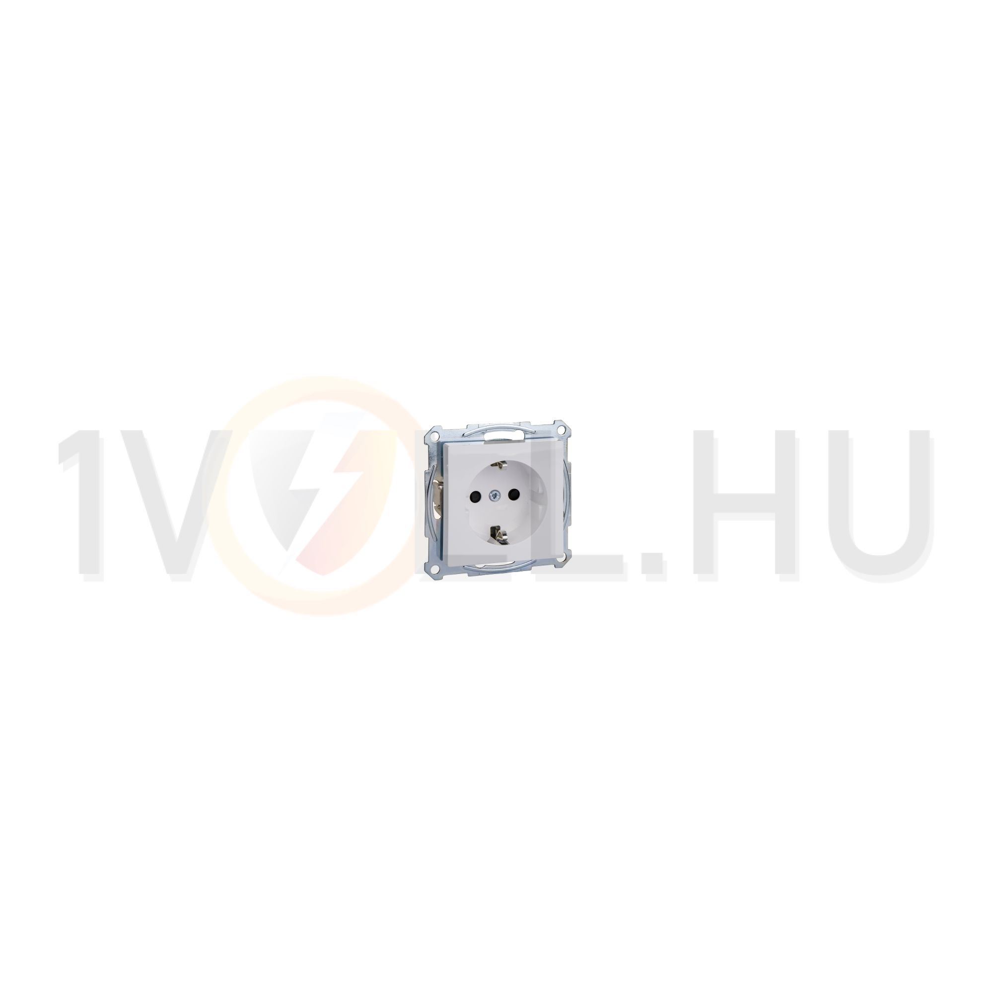 MERTEN 2P+F csatlakozóaljzat, biztonsági zsaluval, rugós, 16A, System-M, aktívfehér - MTN2300-0325