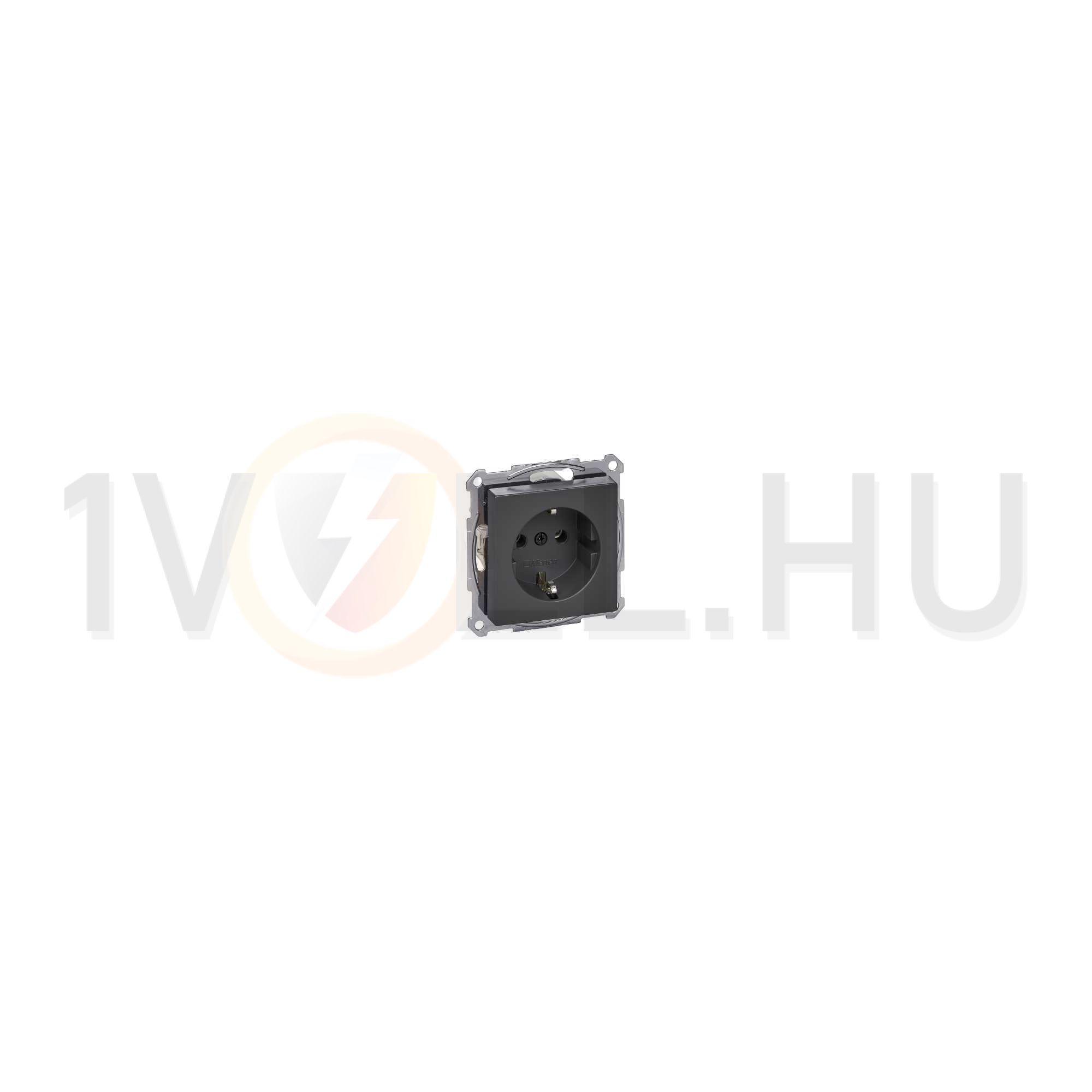 MERTEN 2P+F csatlakozóaljzat, rugós, 16A, System-M, antracit - MTN2301-0414
