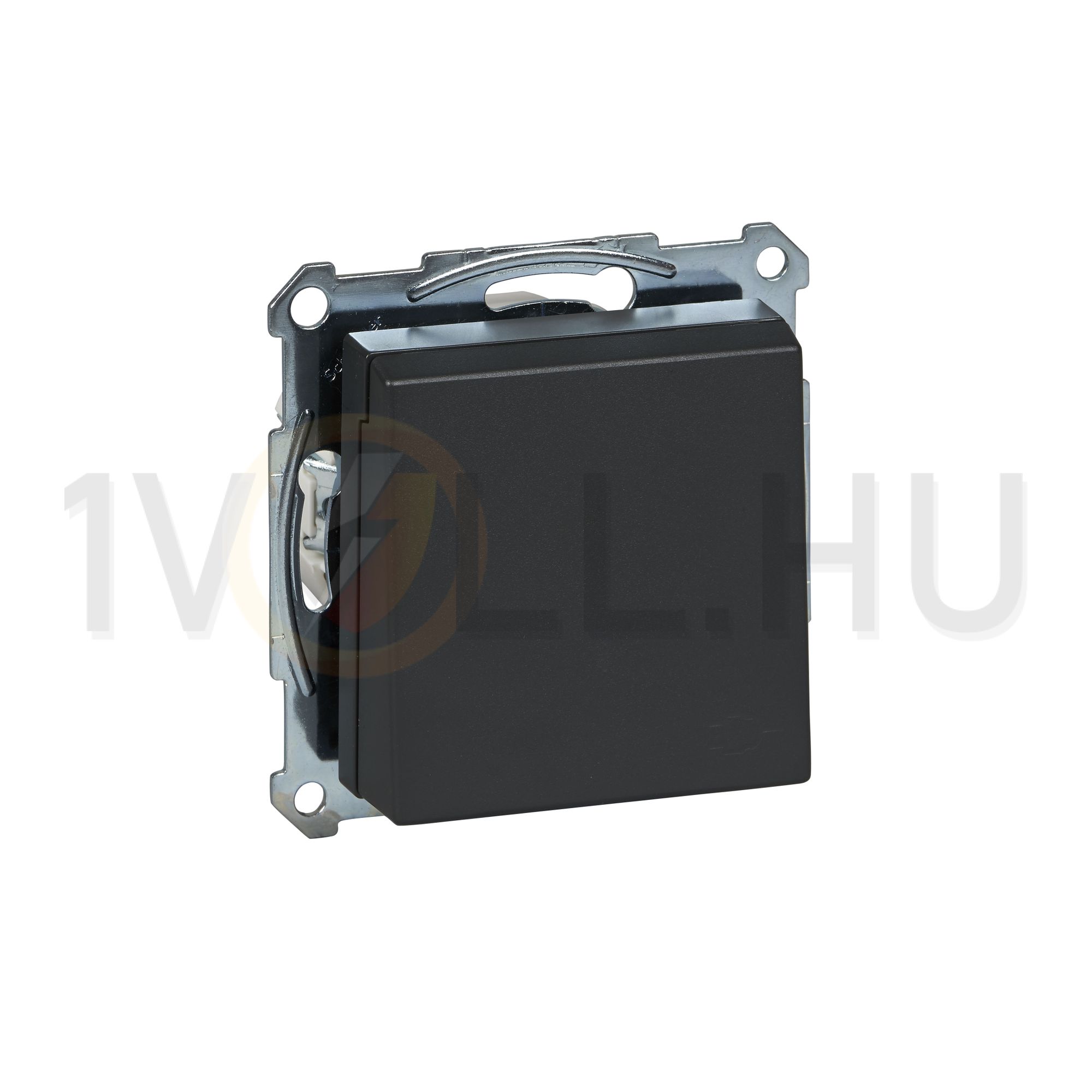 Merten-SM 162 dugalj földelt csapófedéllel antracit IP20 süllyesztett rugós Schneider - MTN2311-0414