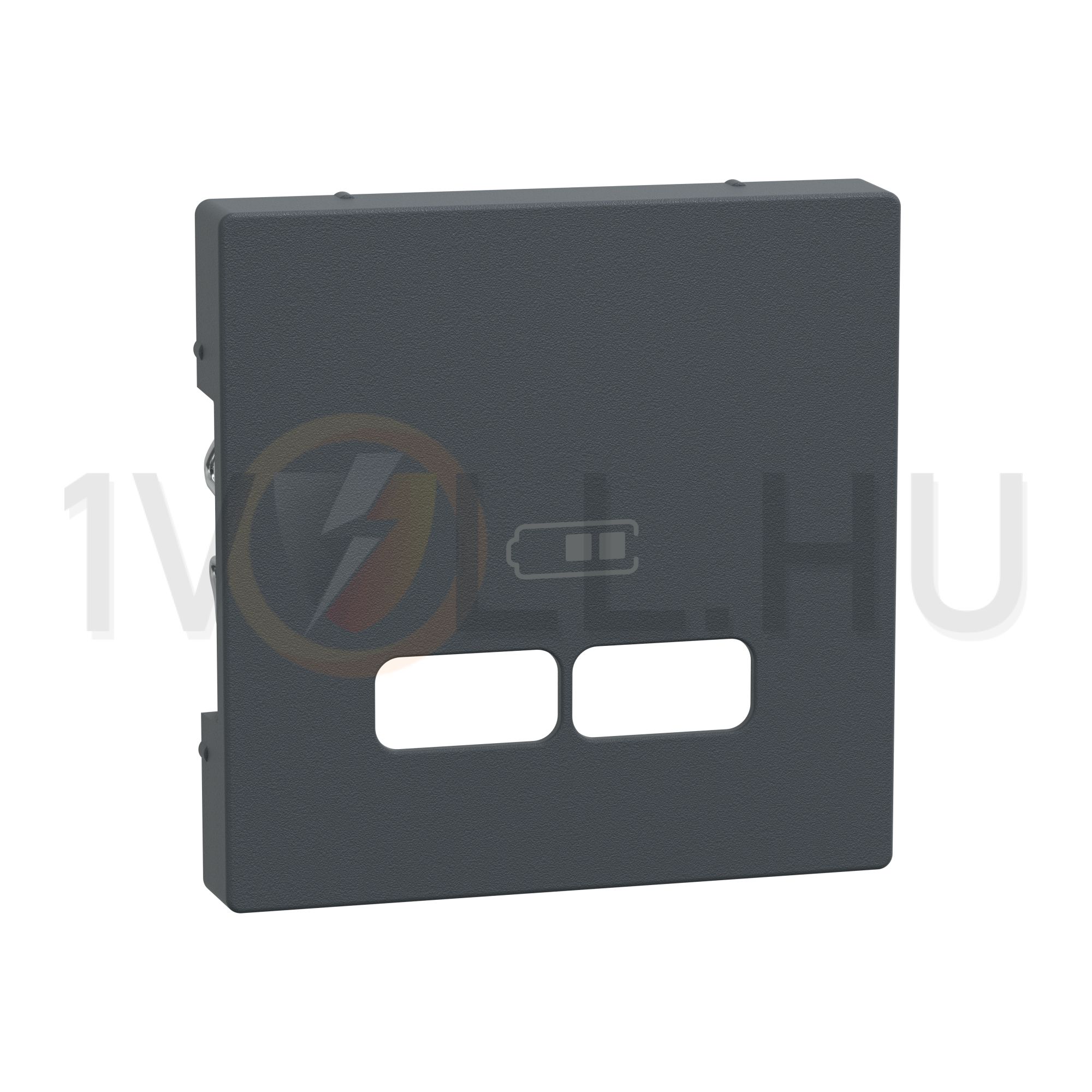 Merten-SM fedlap USB töltőcsatlakozóhoz műanyag antracit címketartóval Schneider - MTN4367-0414