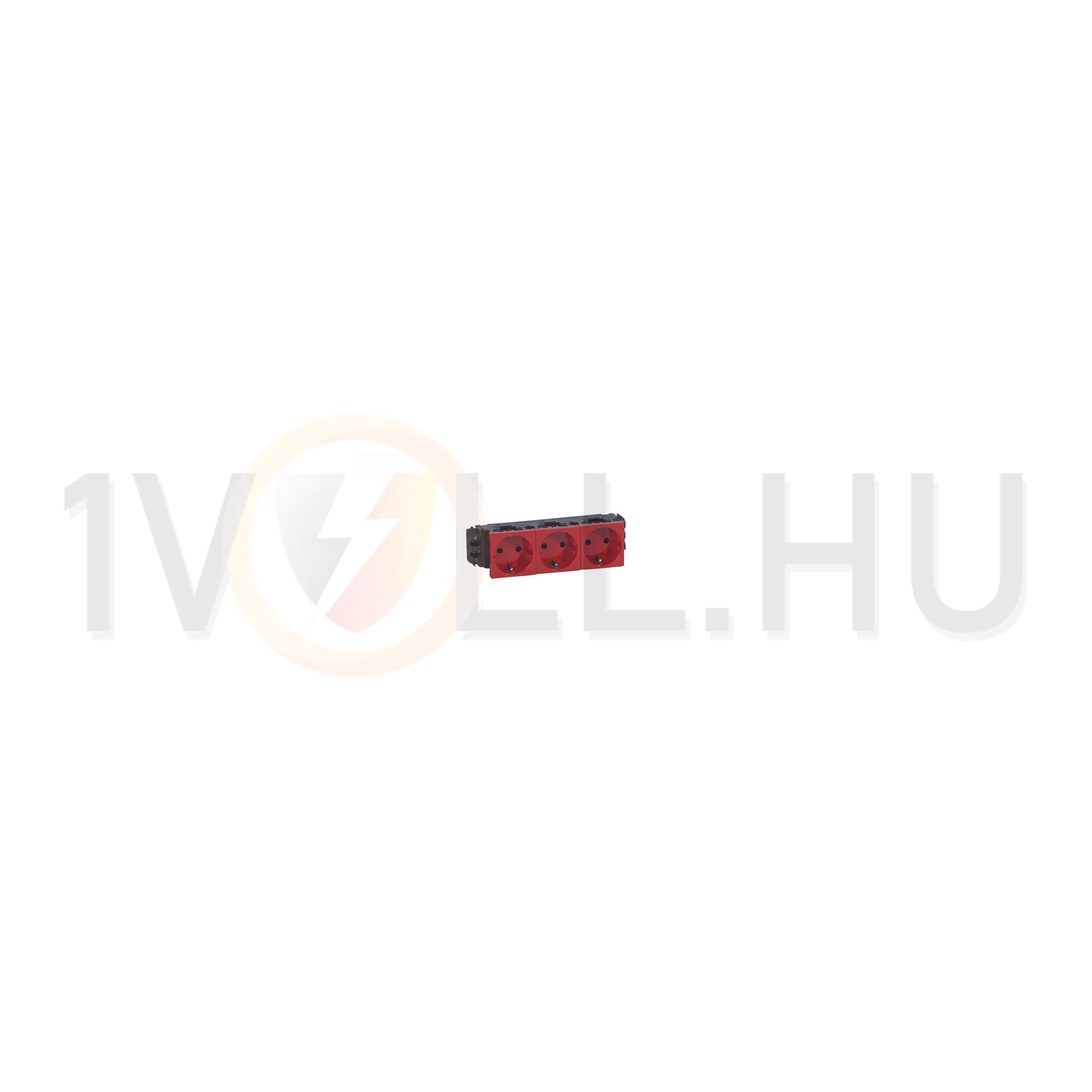 Mosaic 162/3 dugalj sínes földelt központi fedlap piros IP20 csatornába csavaros LEGRAND - 077613