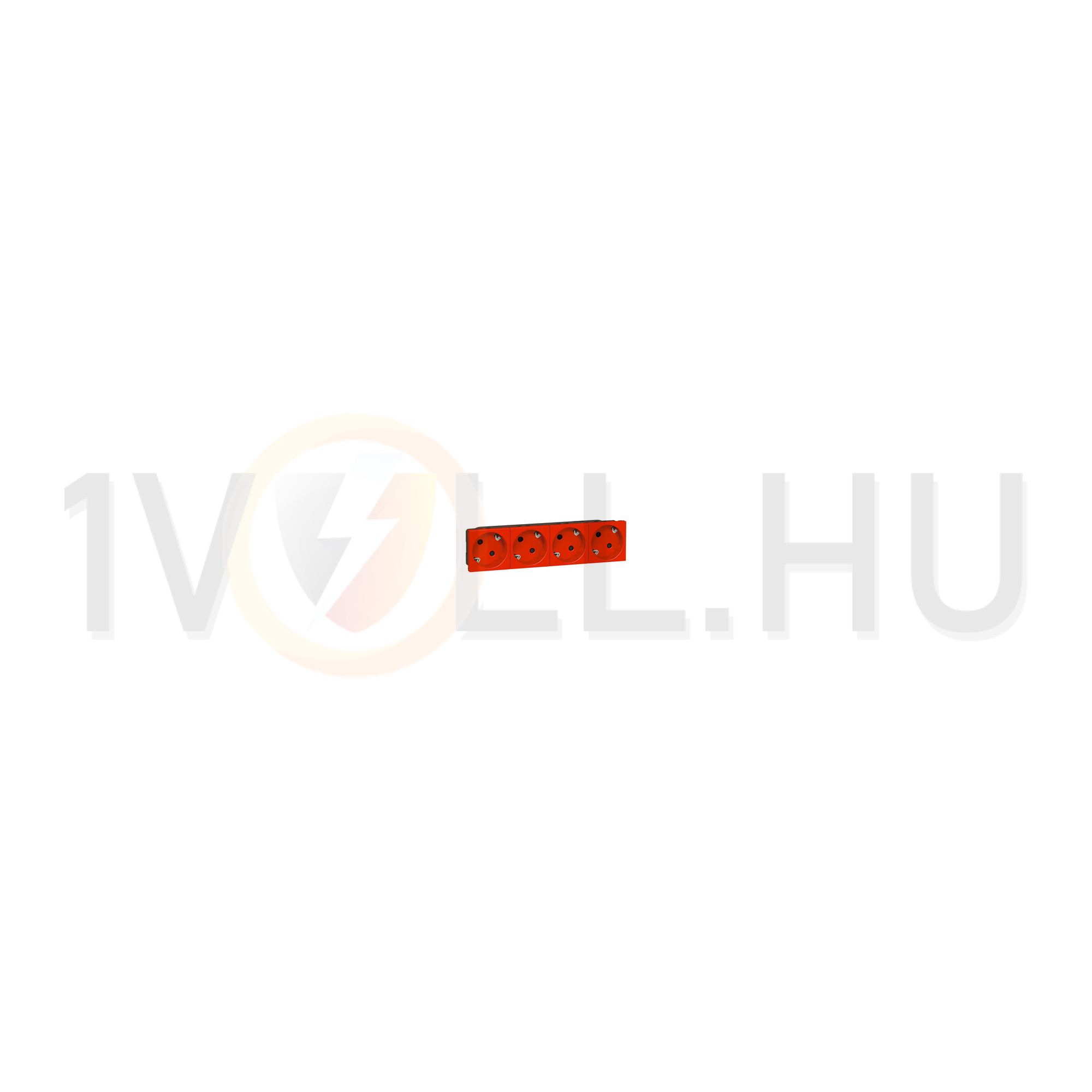 Mosaic 162/4 dugalj sínes földelt központi fedlap piros IP20 beépített rugós LEGRAND - 077274