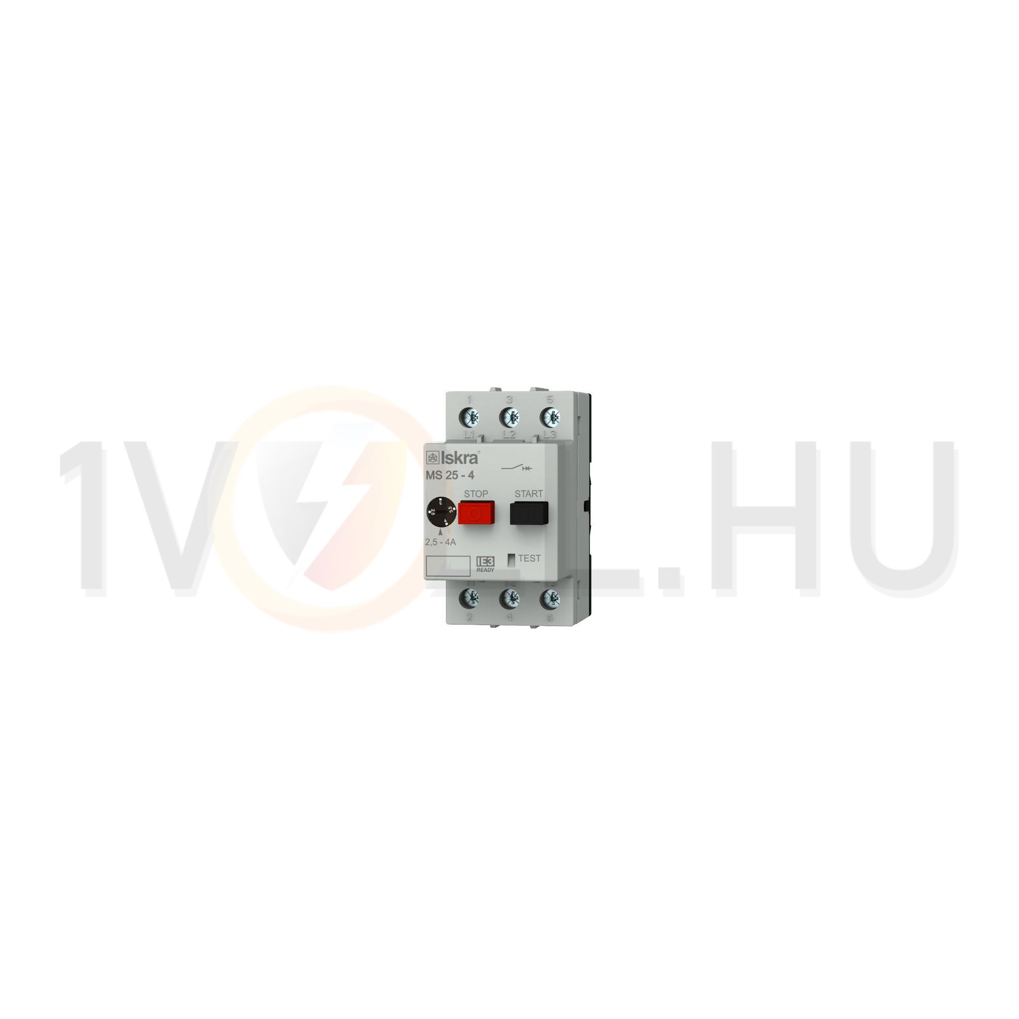 Motorvédő kapcsoló 3P 2,5-4A-hő 50kA fix termomágneses csavaros MS25 Iskra - 30.107.962