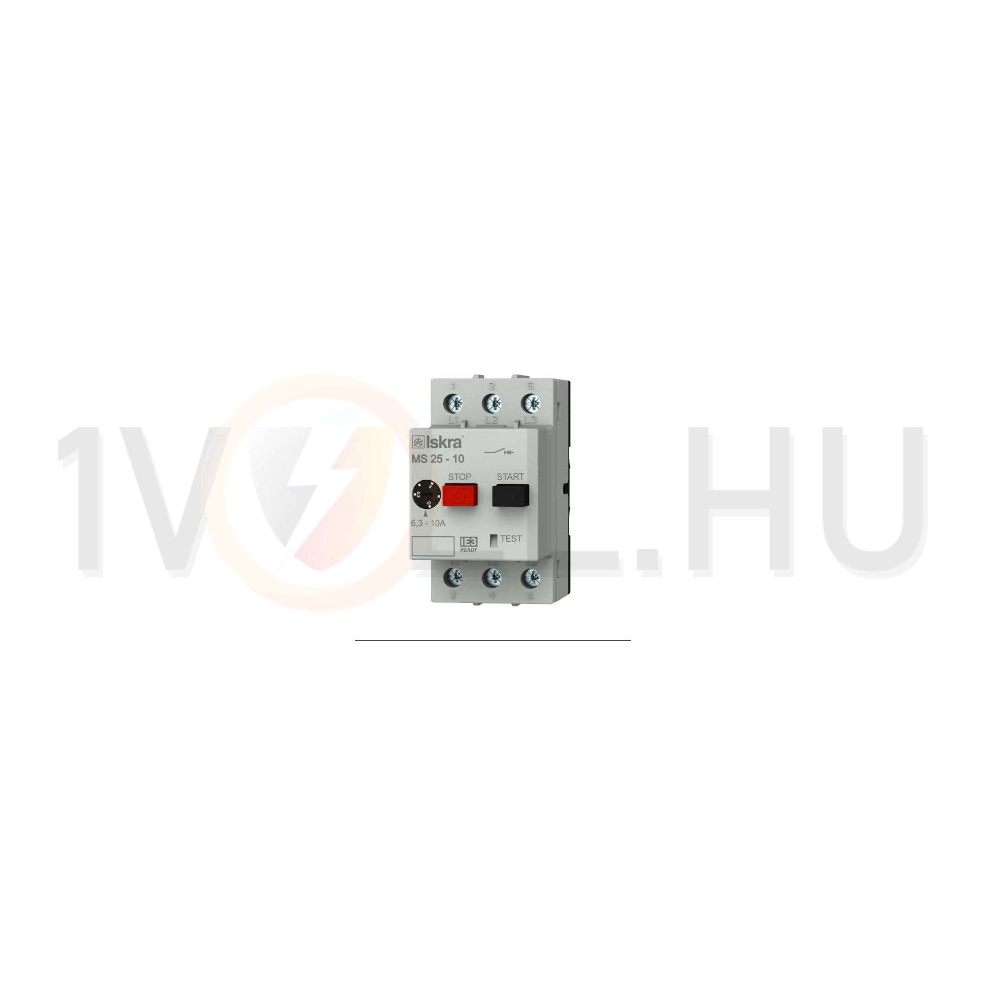 Motorvédő kapcsoló 3P 6,3-10A-hő 6kA fix termomágneses csavaros MS25 Iskra - 30.107.964