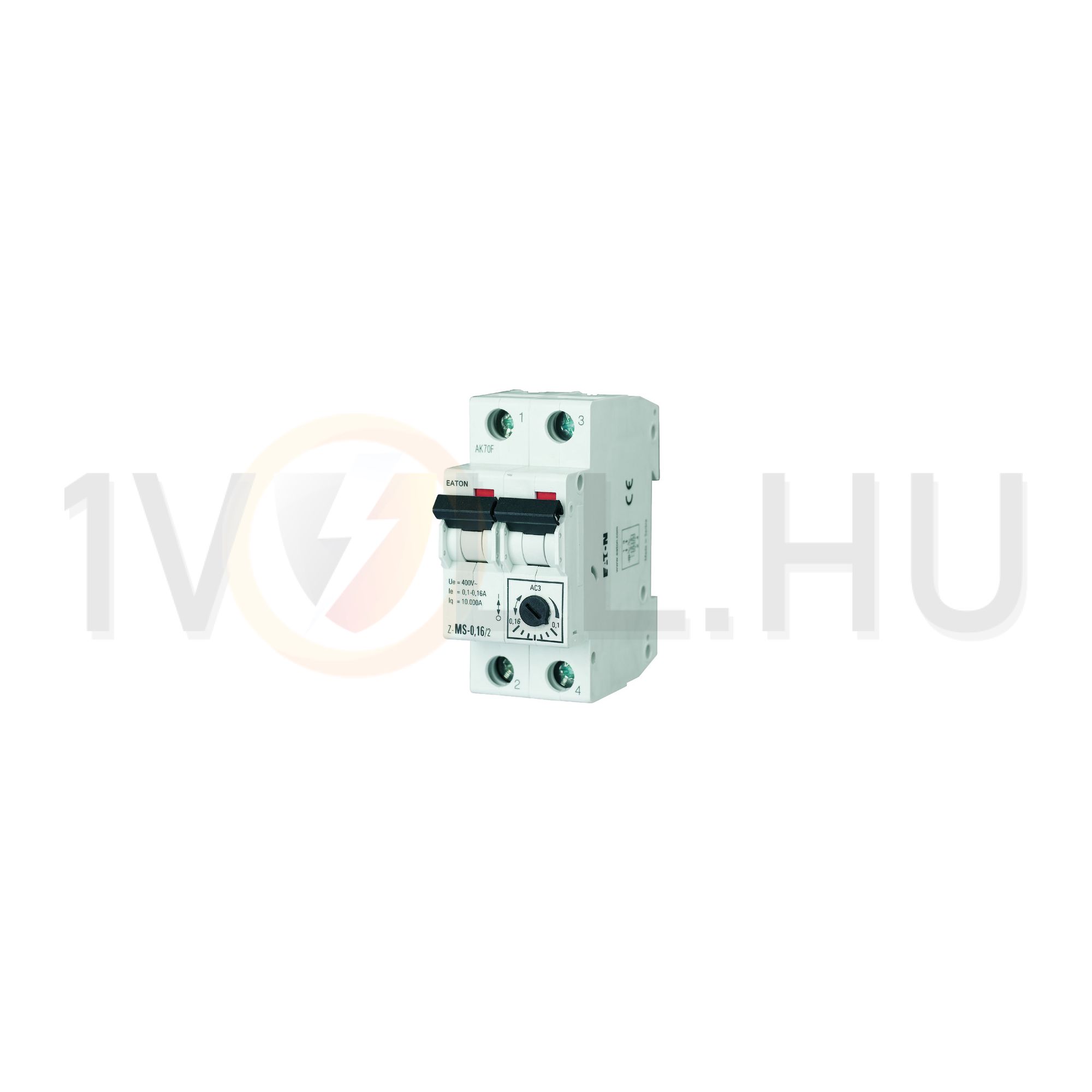 Motorvédő kapcsoló sorolható 2.5-4A-hő 10kA fix mágneses csavaros Z-MS-4,0/2 EATON - 248396