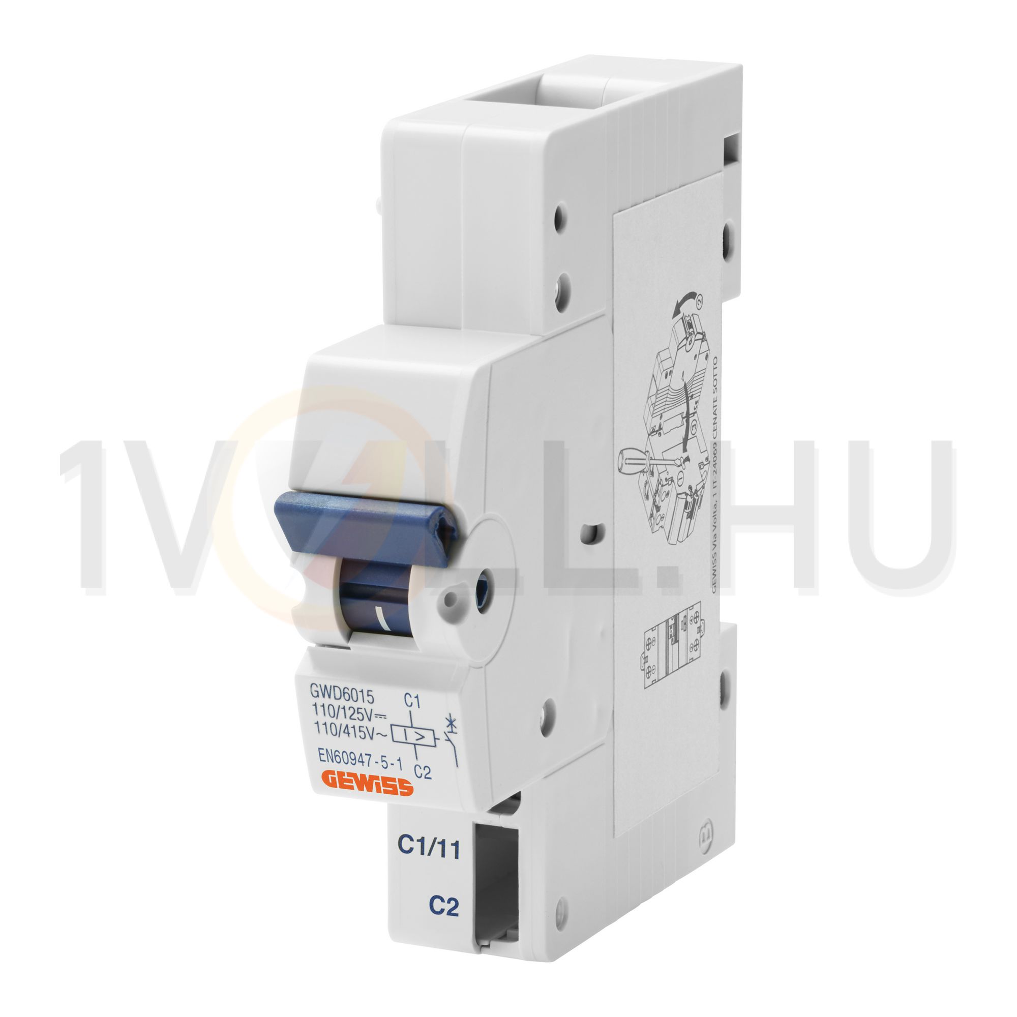 Munkaáramú kioldó sorolható IDP 25-80A-hez 1z 6A 240V AC 1M 90AM GEWISS - GWD6015