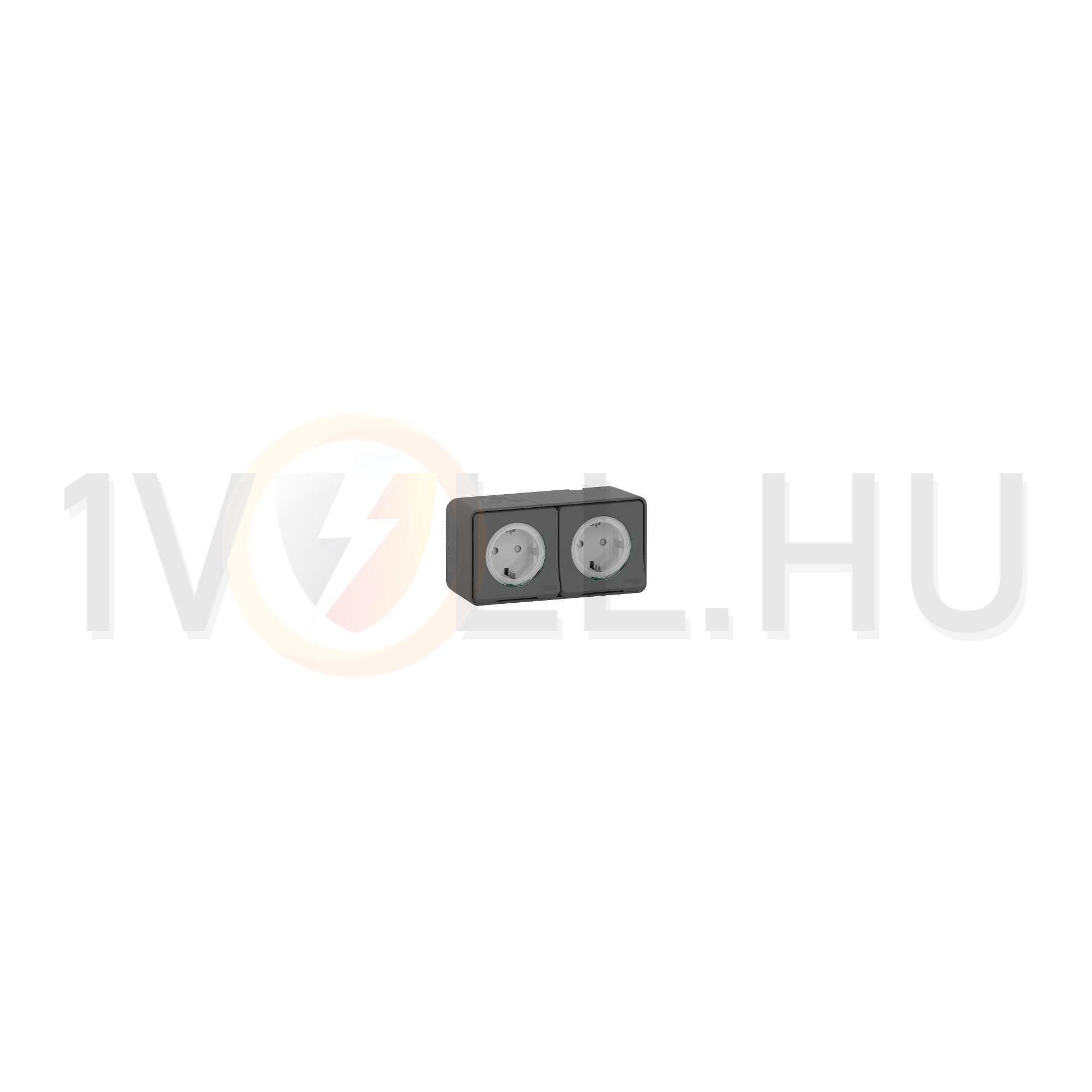 MurevaStyl 162/2 dugalj földelt szürke IP55 falonkívüli Schneider - MUR36029