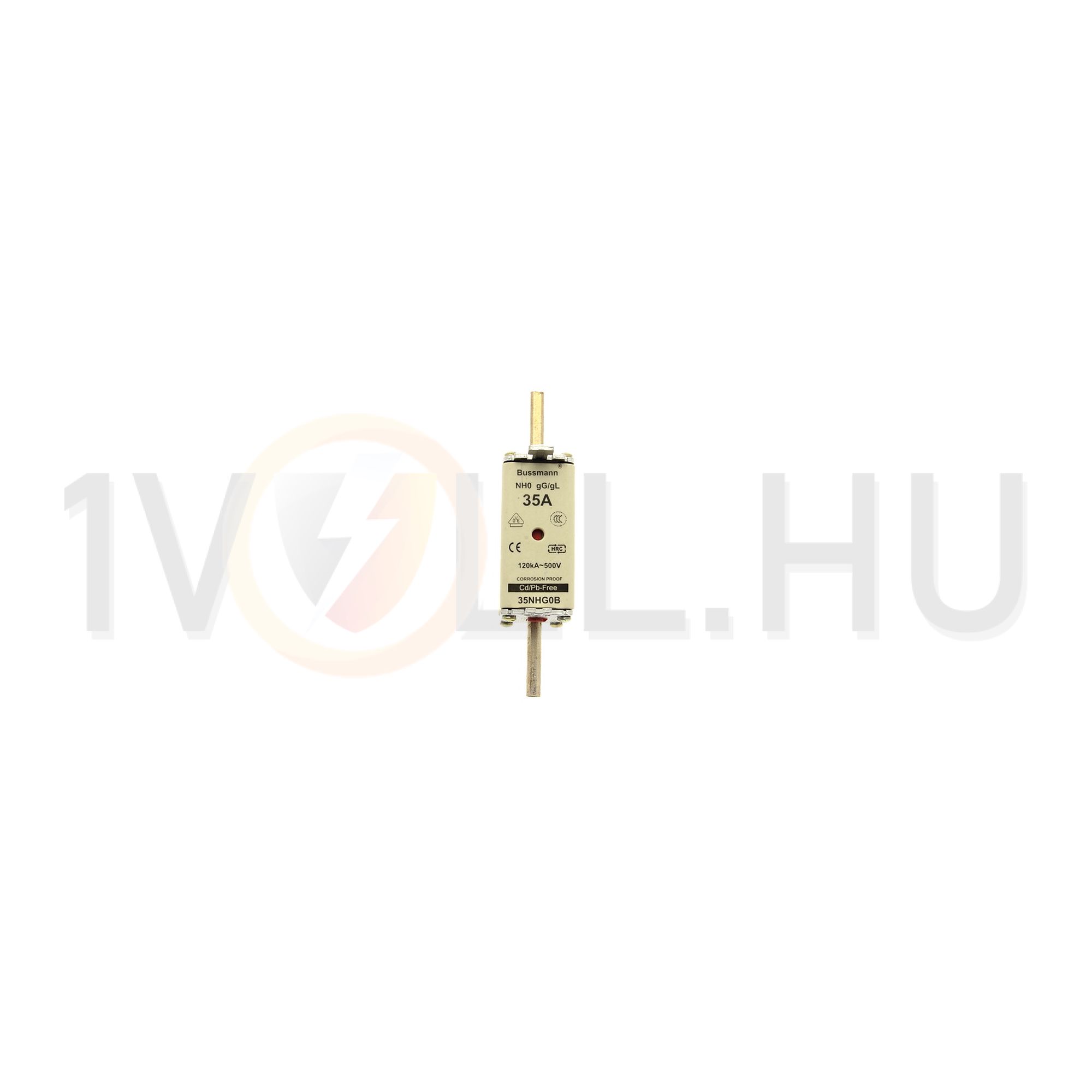 NH biztosítóbetét NH0 35A gL/gG 500V AC 120kA kombikijelző-kioldásjelzéssel Bussmann EATON - 35NHG0B