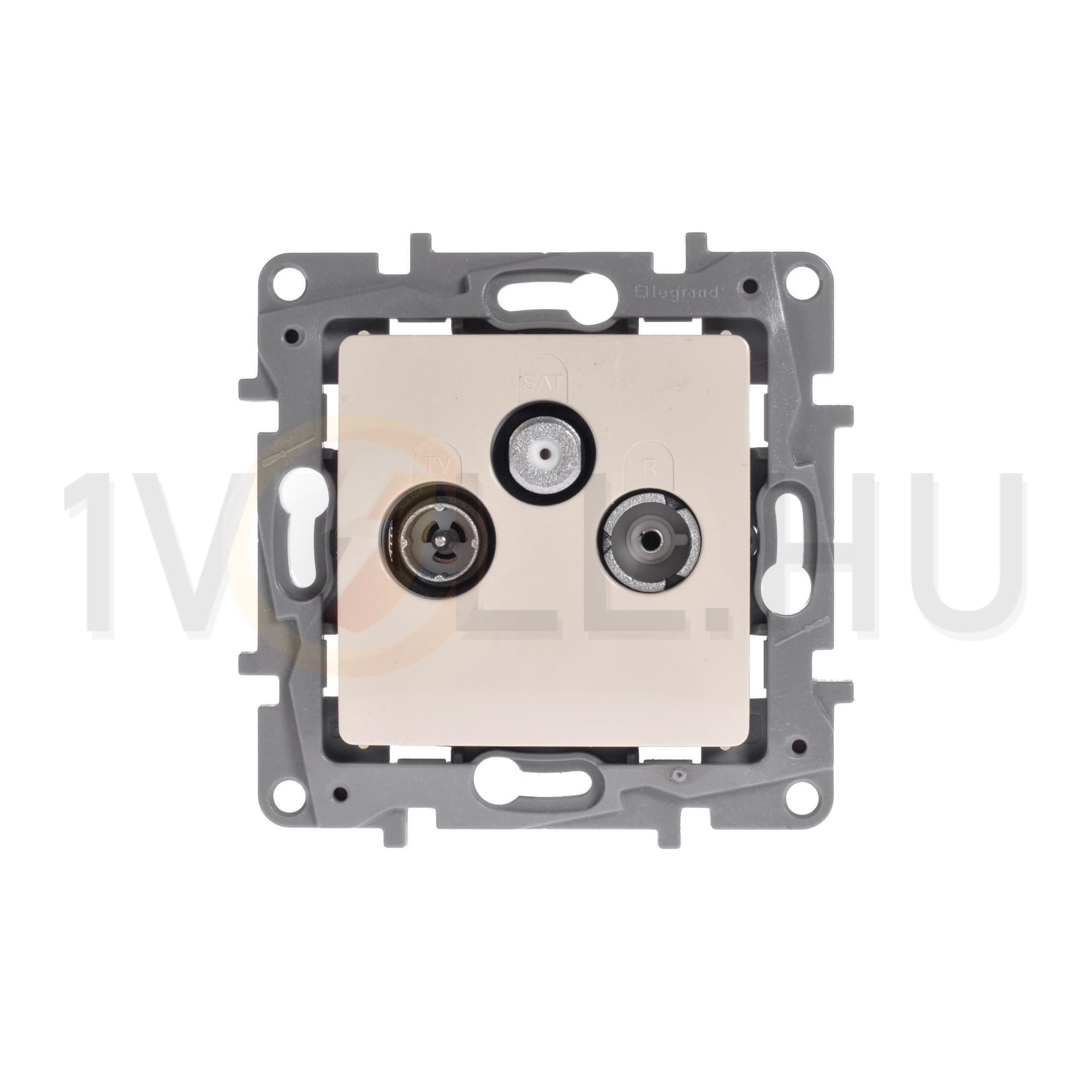 Niloé antenna aljzat TV-R-SAT süllyesztett bézs 3-kimenet átmenő 14dB/860MHz LEGRAND - 764664