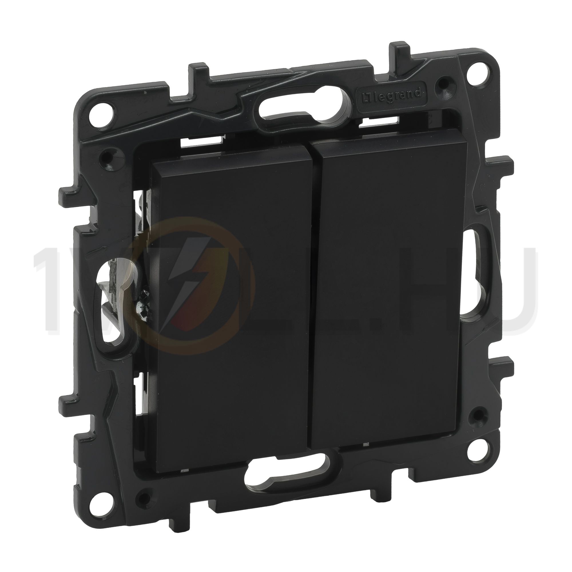 NiloéStep 105 2x1P csillárkapcsoló betét közp. fedéllel fekete süllyesztett rugós IP20 LEGRAND - 863505