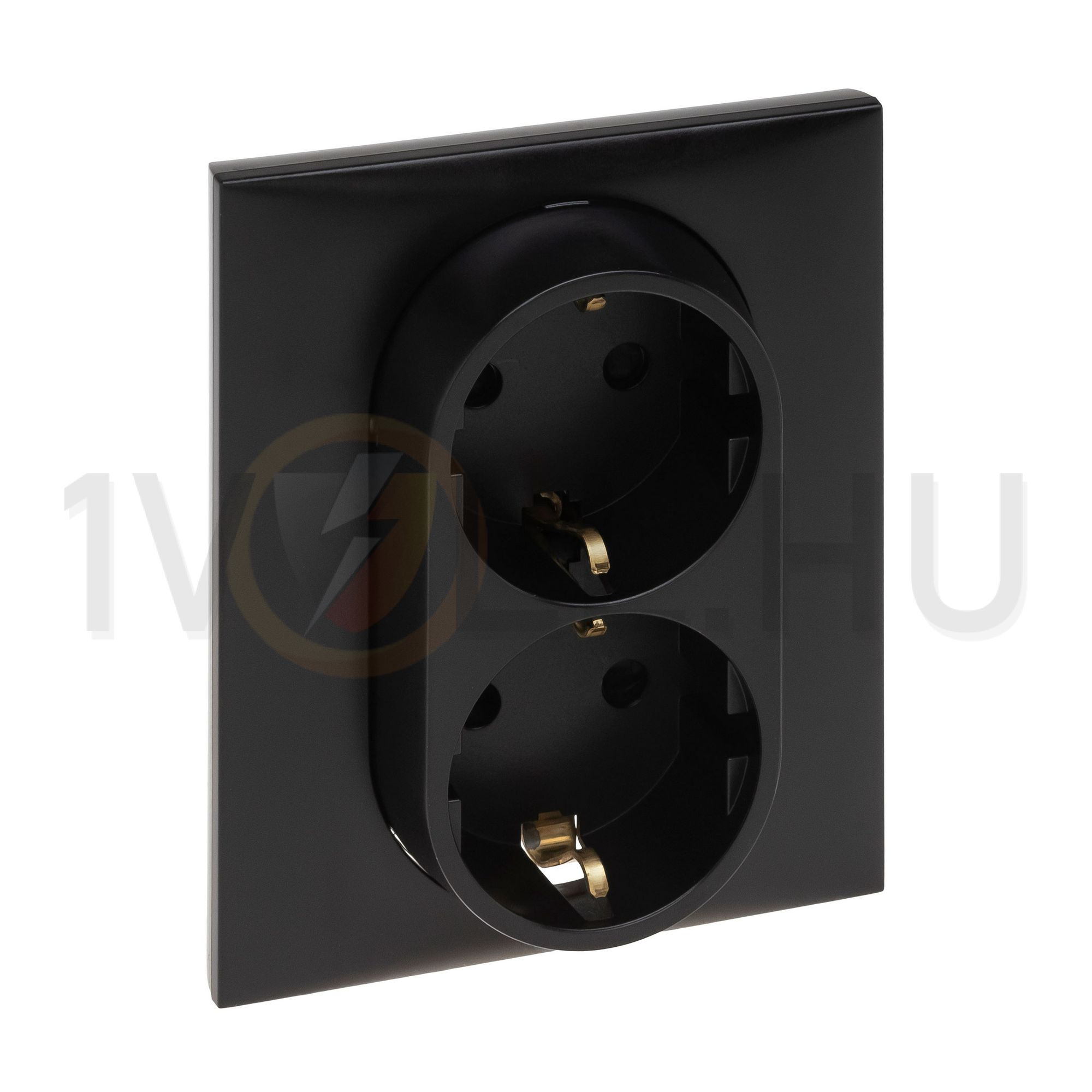 NiloéStep 162/2 dugalj földelt gyerekzárral fekete IP20 süllyesztett csavaros LEGRAND - 863522