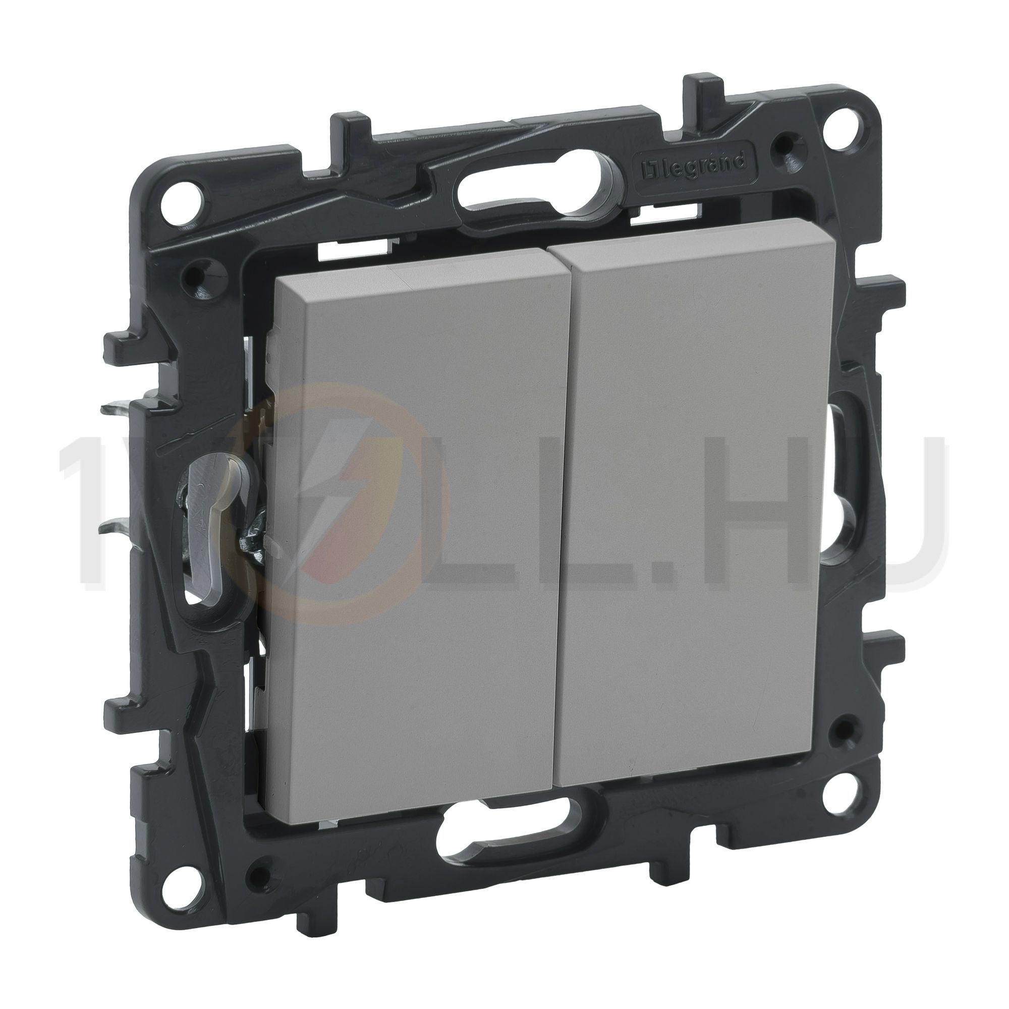 NiloéStep N101/2 kettős nyomó betét közp. fedéllel 2- billentyűs 2z alumínium IP00 LEGRAND - 863312