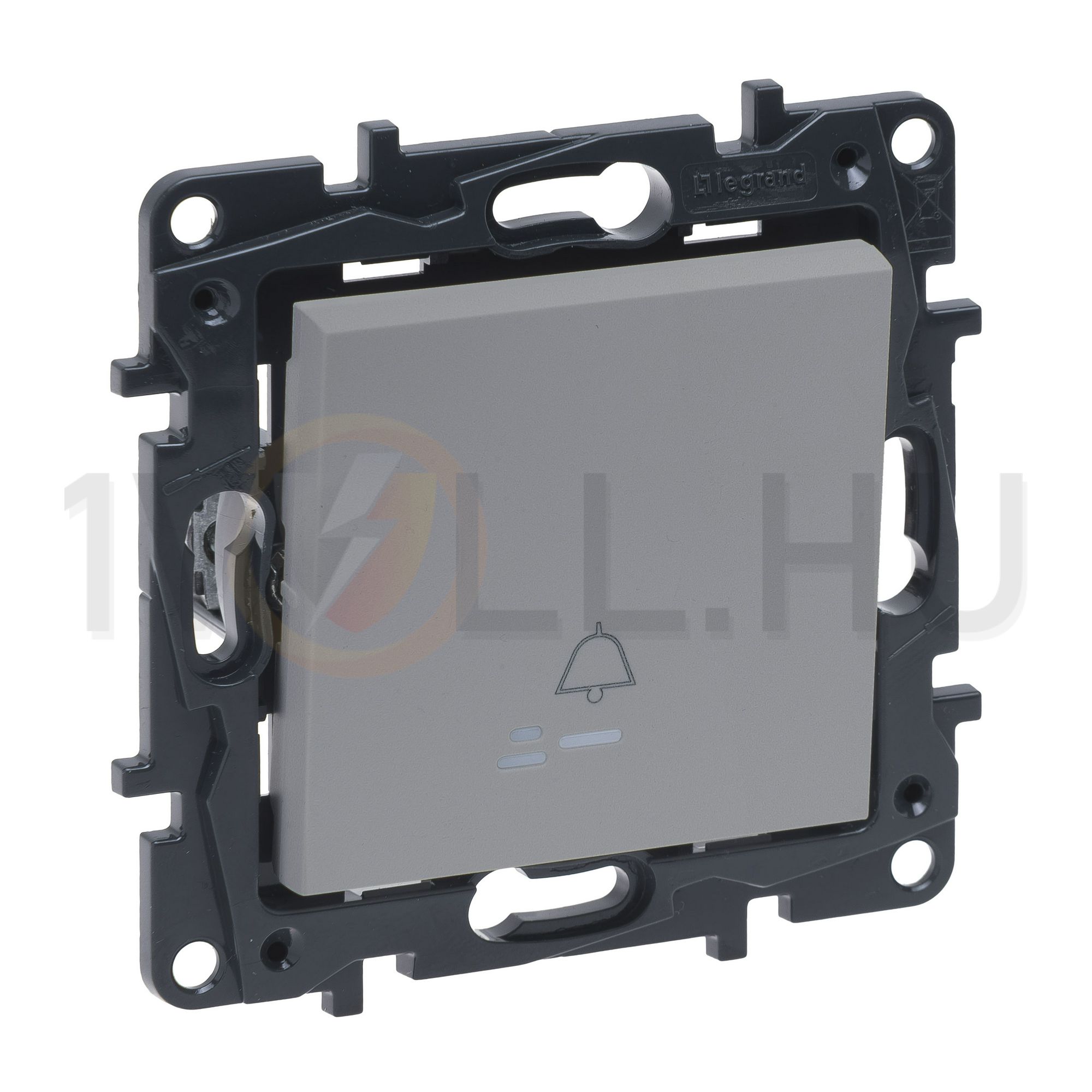 NiloéStep N101 nyomó jelzőfénnyel betét közp. fedéllel 1- billentyűs 1z alumínium csengő LEGRAND - 863310