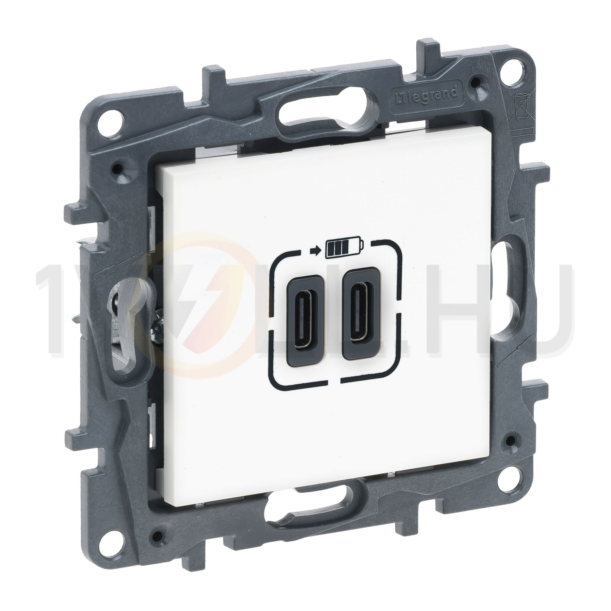 NiloéStep USB töltőaljzat C+C 3000mA/ 5V süllyesztett fehér IP40 LEGRAND - 863139