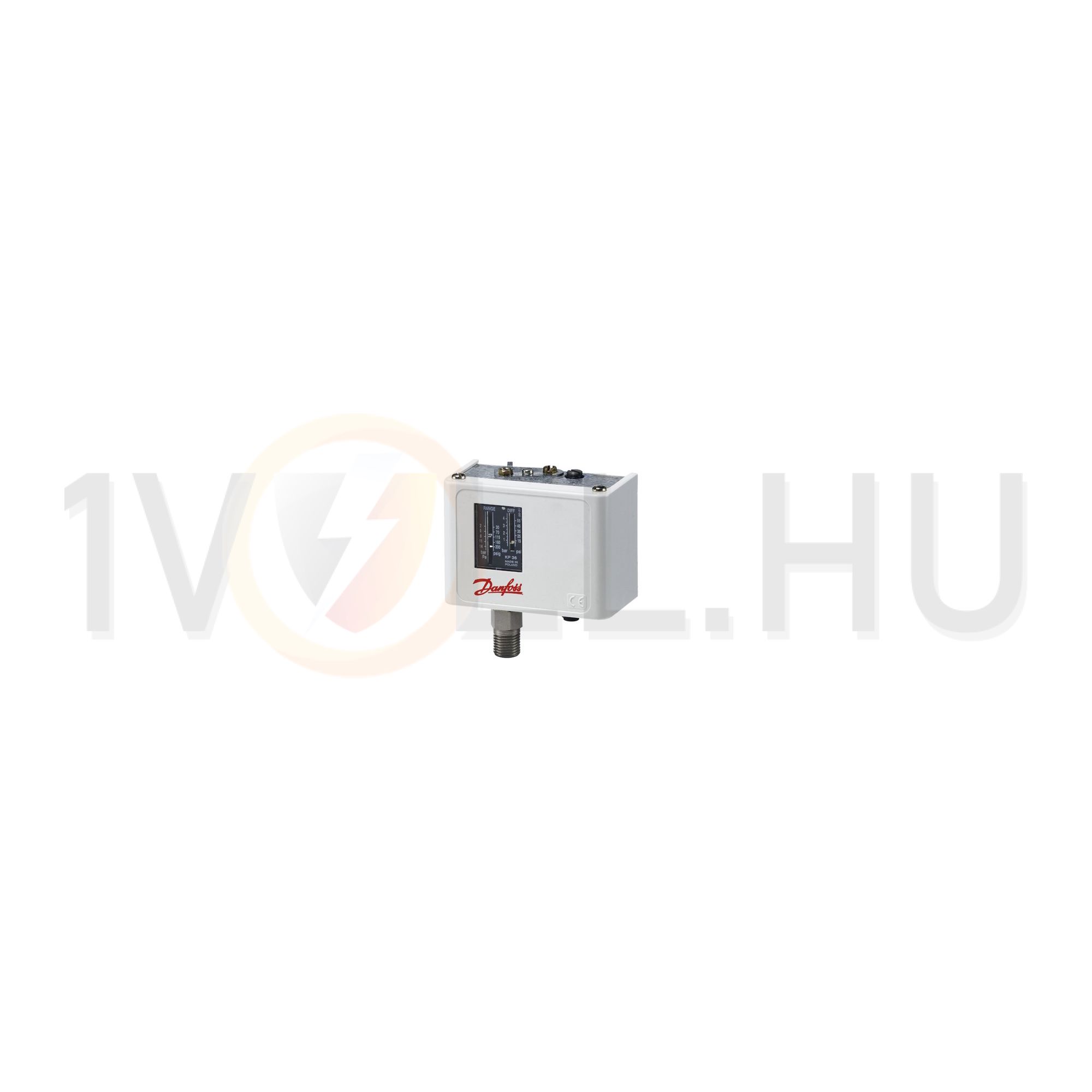 Nyomáskapcsoló 1-fázisú gáz/levegőre 2bar- 14bar 1-v 16A/AC-3/400V KP36 Danfoss - 060-110866