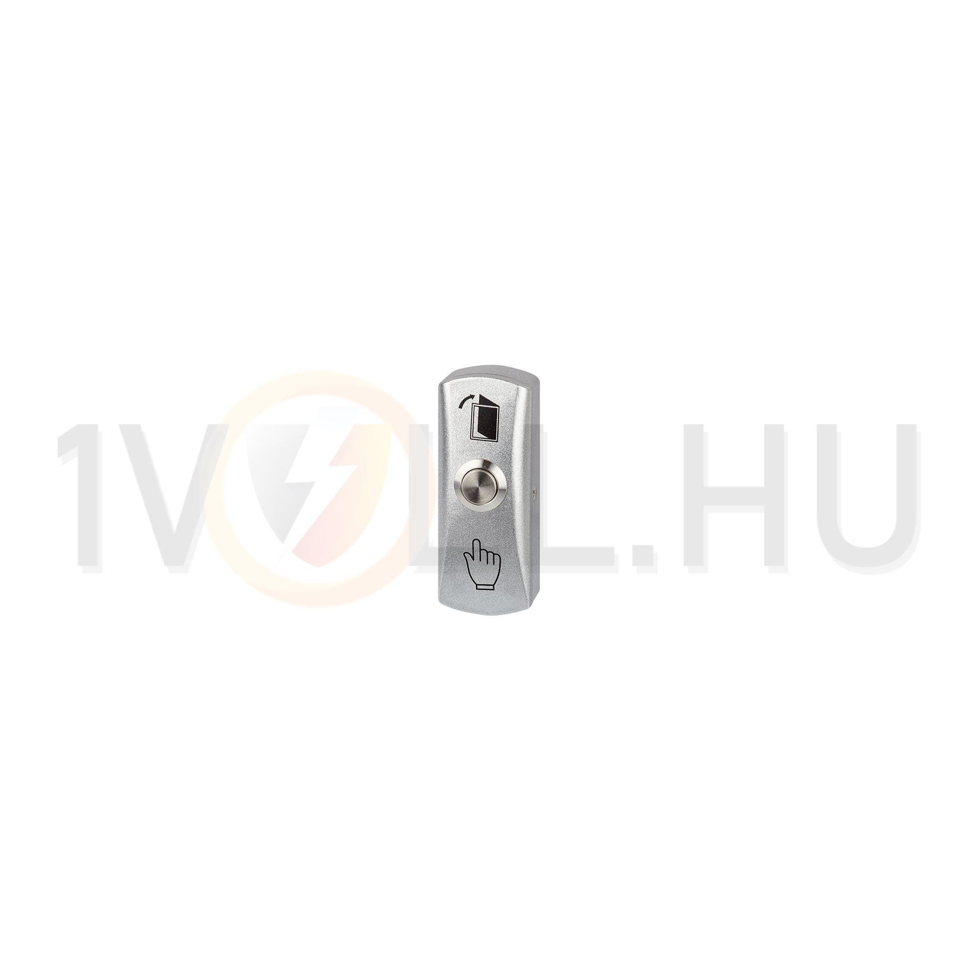 Csengőnyomó betét komplett házban 1- nyomógomb 1z alumínium kulcs/ajtó falonkívüli fém OVERGATE - ZOA-014