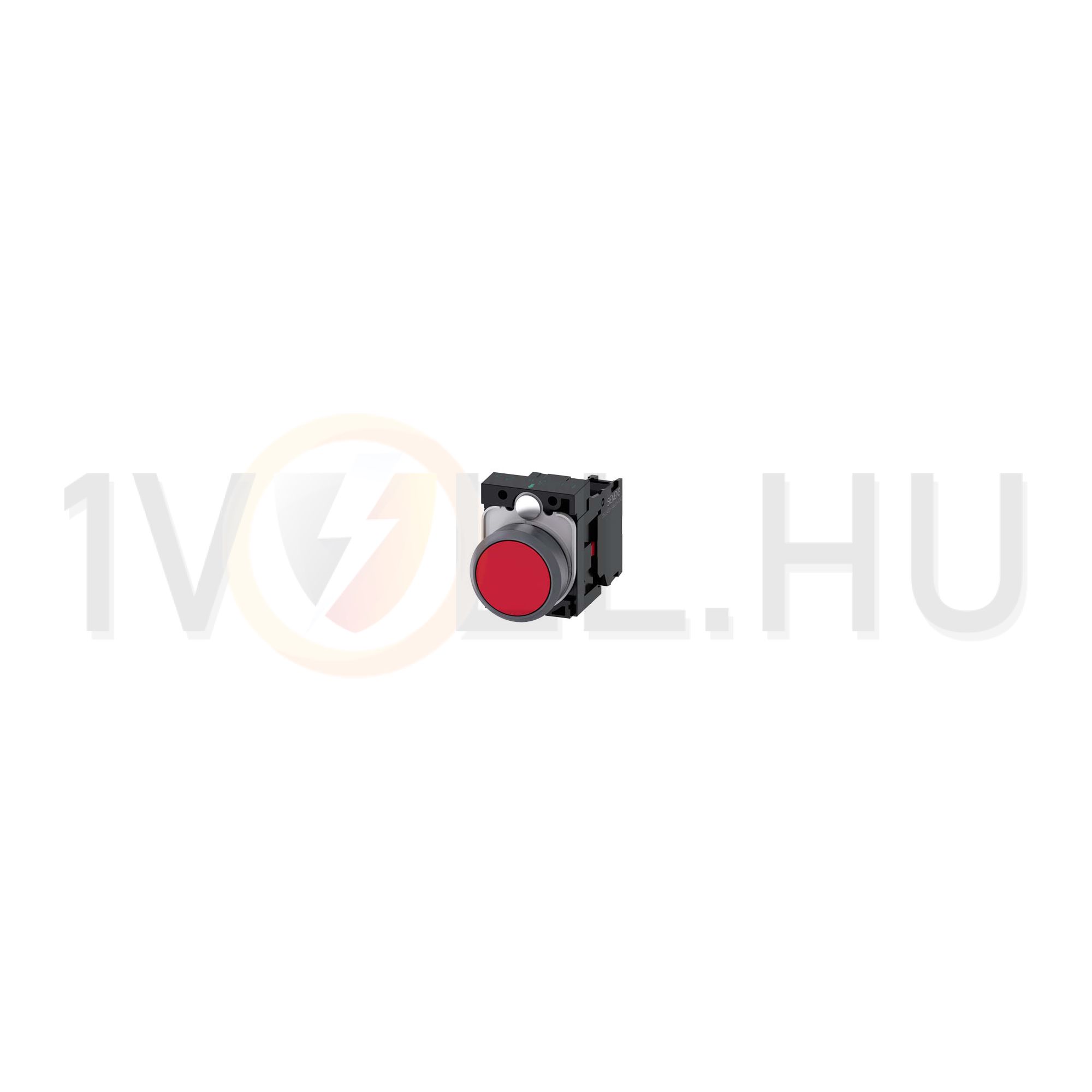 Nyomógomb komplett műanyag d22 piros lapos visszaugró 1ny csavaros kerek SIRIUS ACT SIEMENS - 3SU1130-0AB20-1CA0