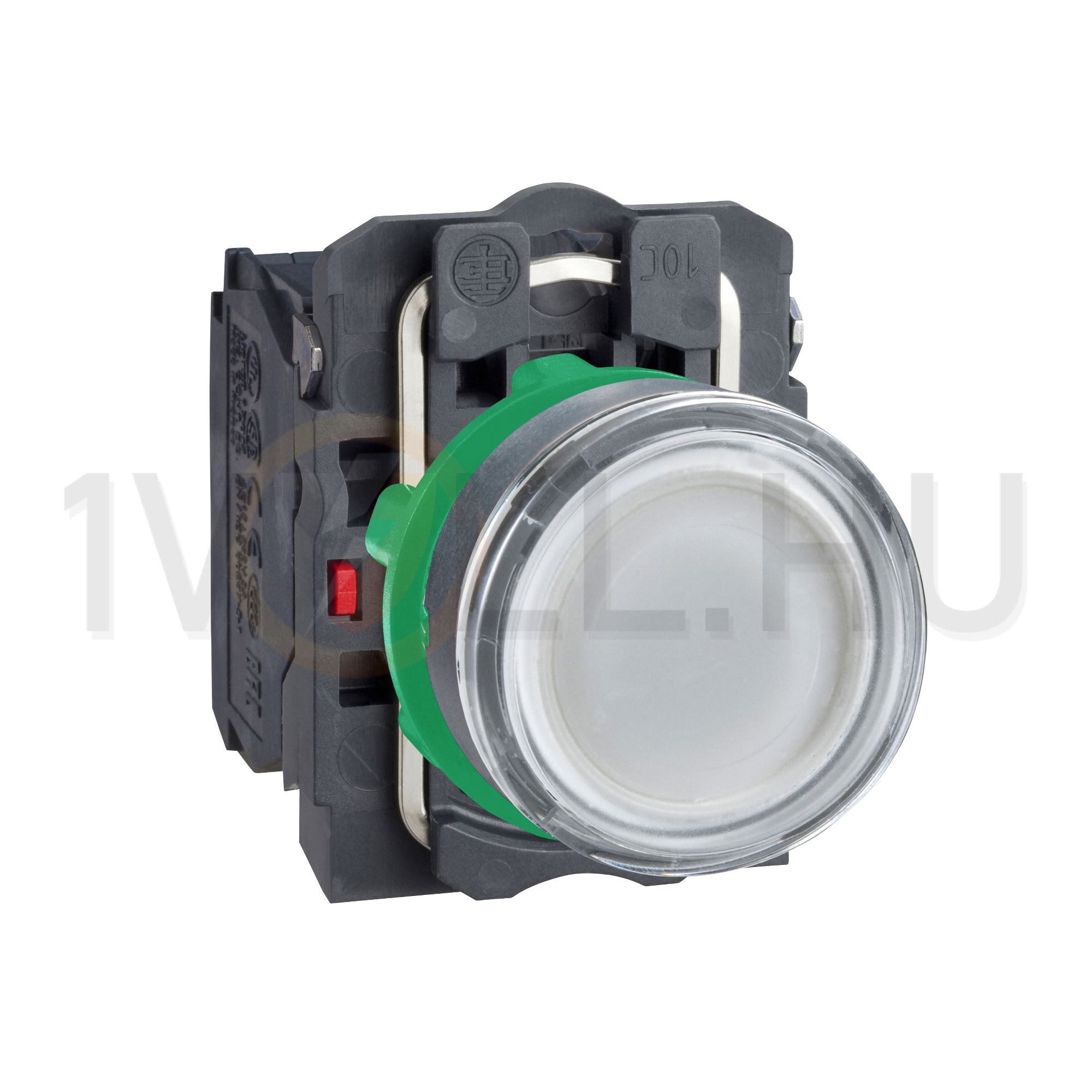 Nyomógomb komplett műa. d22 világító fehér lapos visszaugró 1z 1ny csavaros Harmony XB5 Schneider - XB5AW31B5